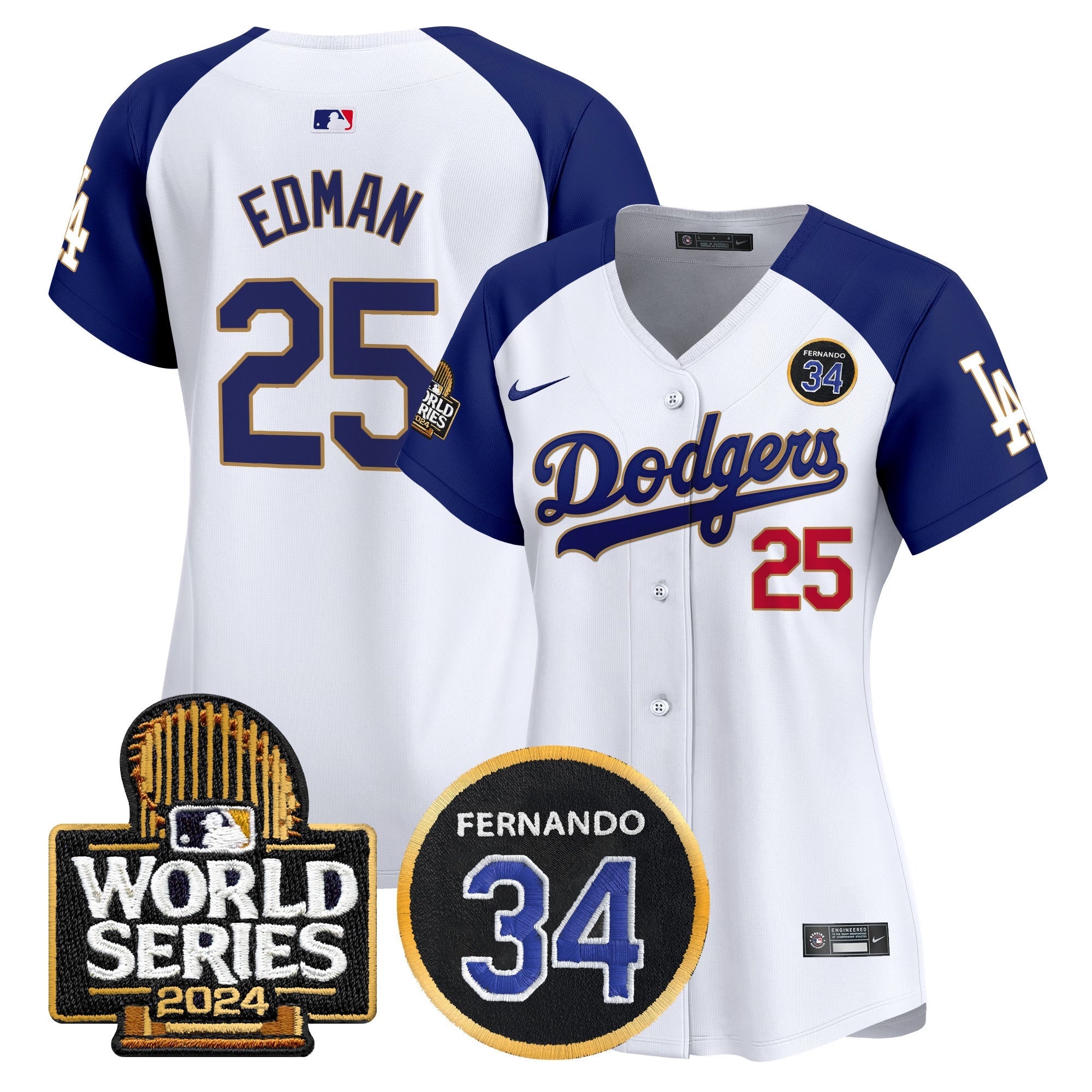Women’s Fernando Valenzuela Memorial & 2024 World Series Patch Vapor Premier Limited Jersey