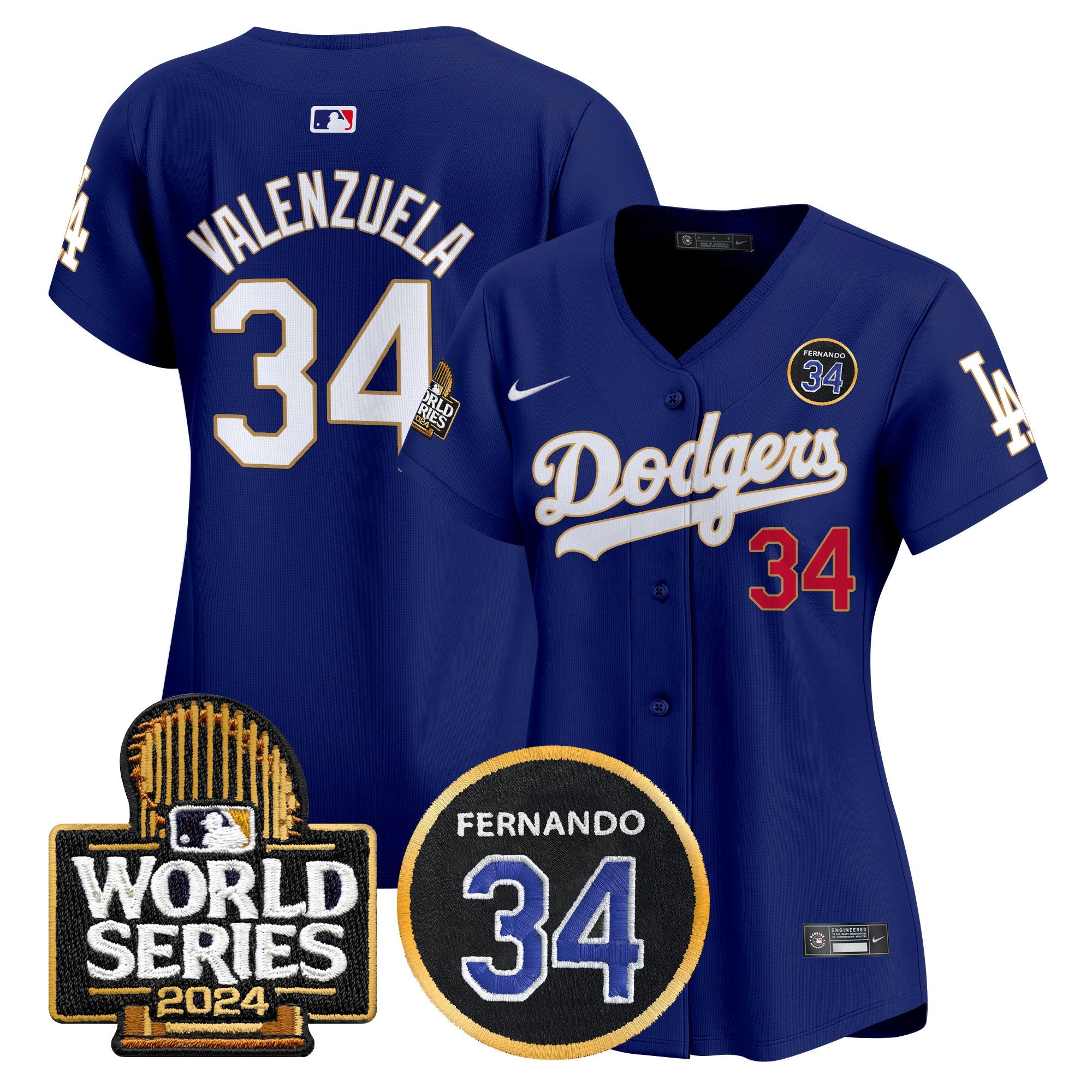 Women’s Fernando Valenzuela Memorial & 2024 World Series Patch Vapor Premier Limited Jersey