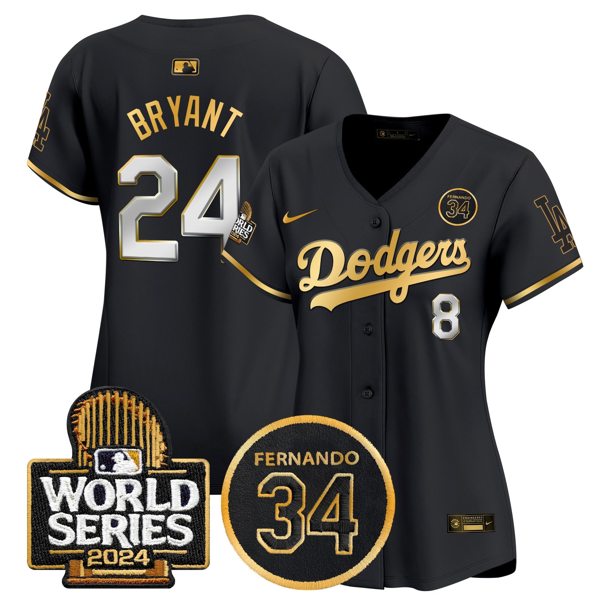 Women’s Fernando Valenzuela Memorial & 2024 World Series Patch Vapor Premier Limited Jersey