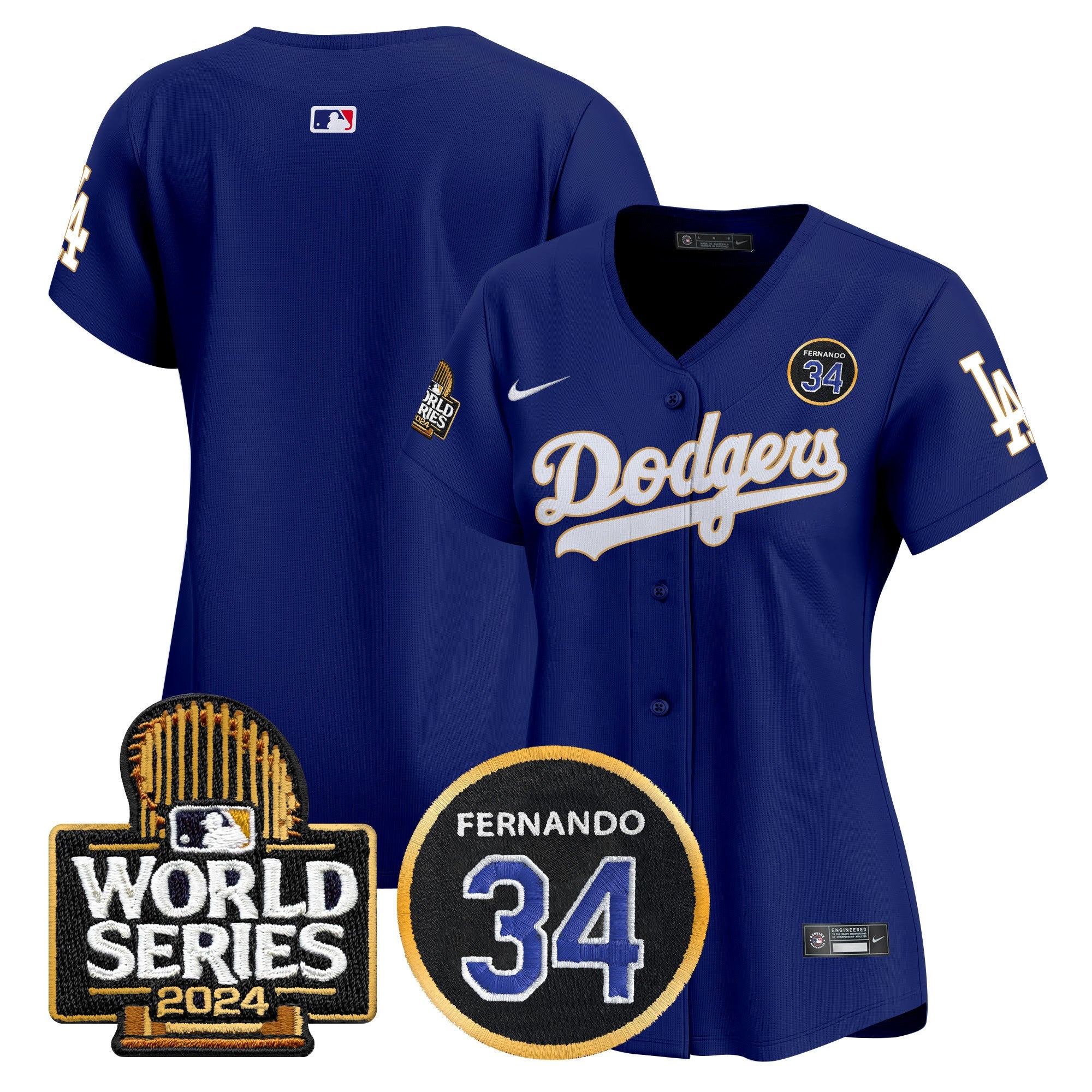 Women’s Fernando Valenzuela Memorial & 2024 World Series Patch Vapor Premier Limited Jersey