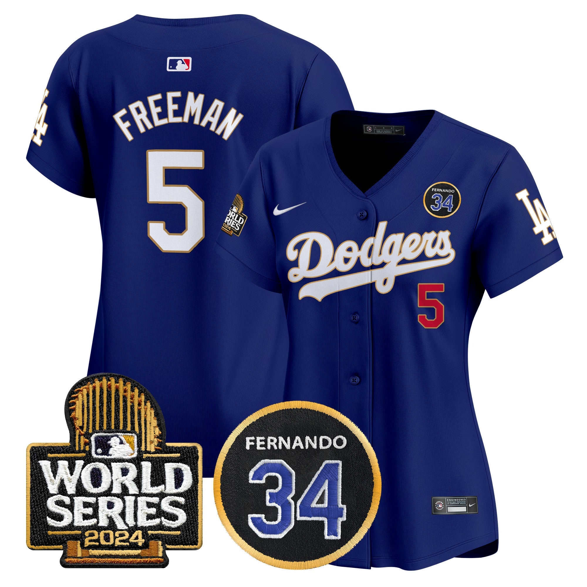 Women’s Fernando Valenzuela Memorial & 2024 World Series Patch Vapor Premier Limited Jersey