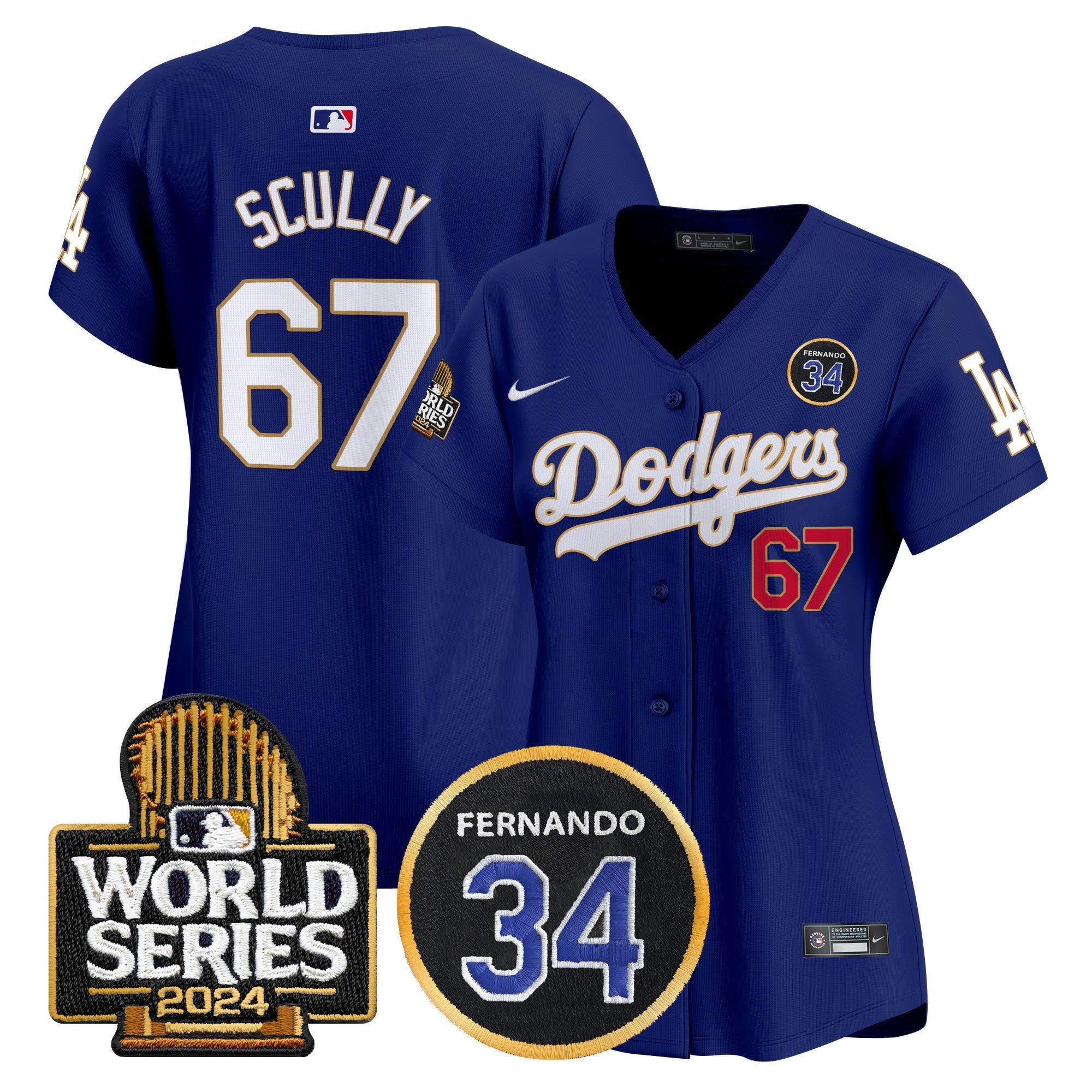 Women’s Fernando Valenzuela Memorial & 2024 World Series Patch Vapor Premier Limited Jersey