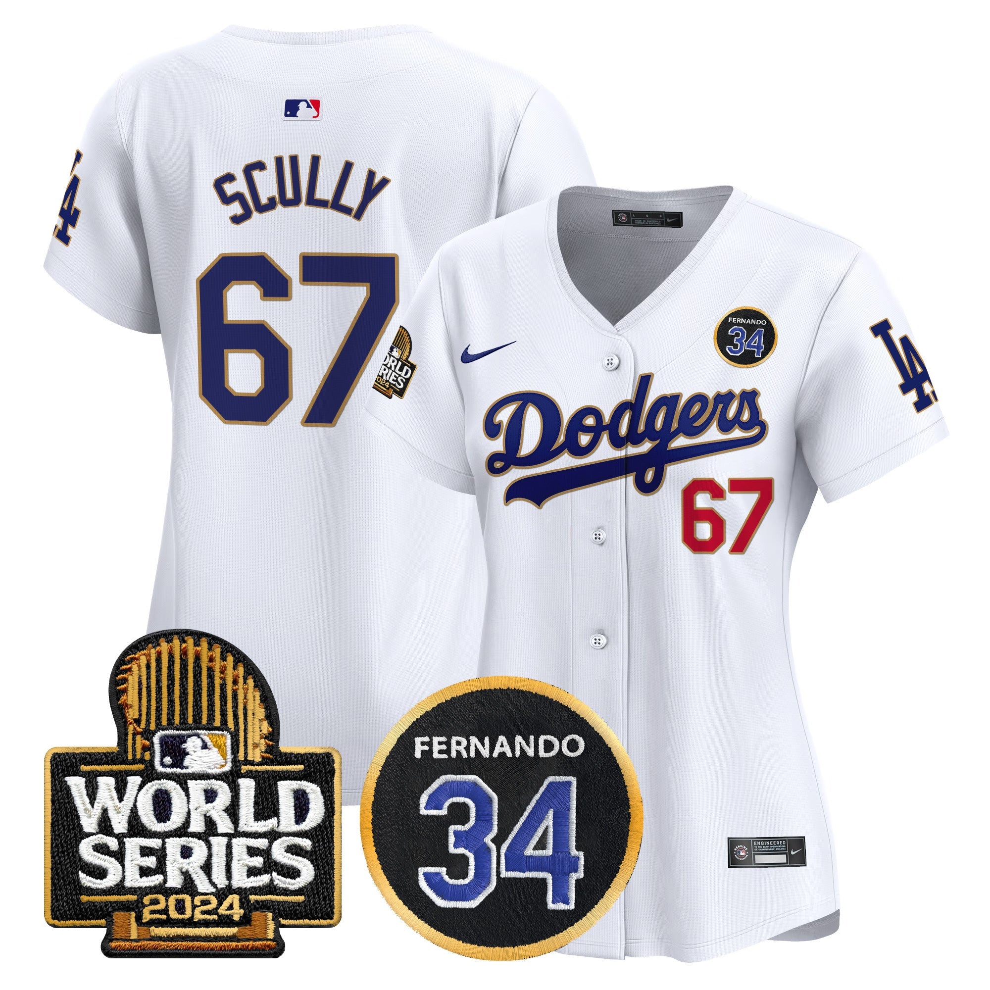 Women’s Fernando Valenzuela Memorial & 2024 World Series Patch Vapor Premier Limited Jersey