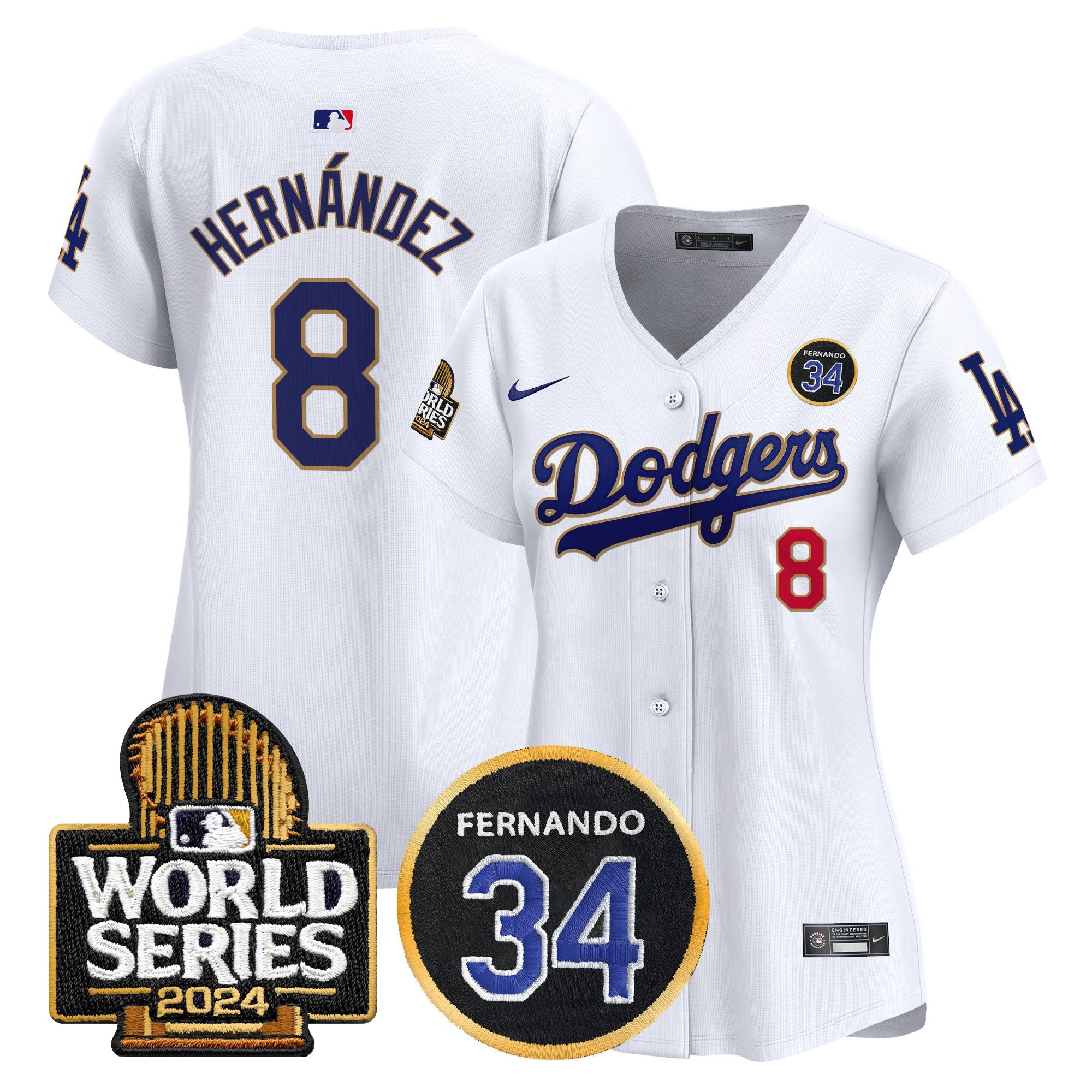 Women’s Fernando Valenzuela Memorial & 2024 World Series Patch Vapor Premier Limited Jersey
