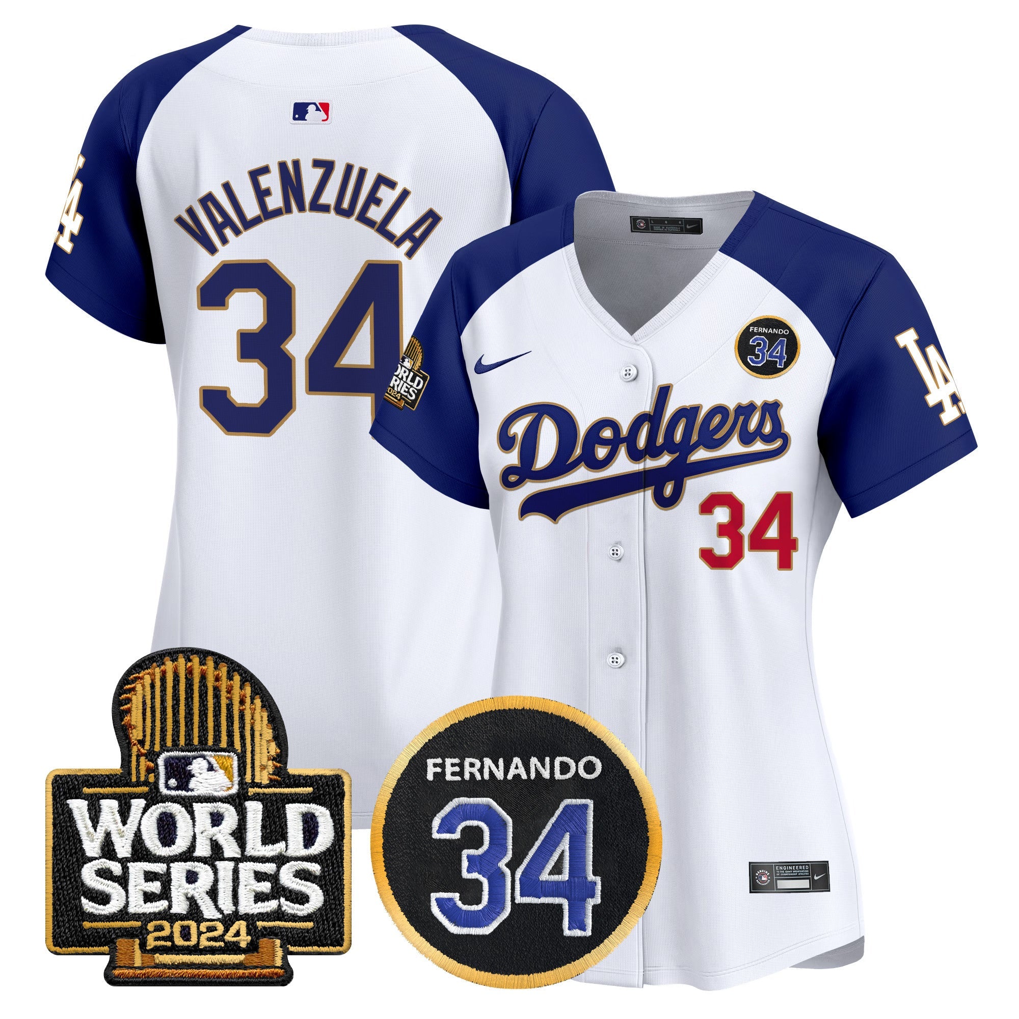 Women’s Fernando Valenzuela Memorial & 2024 World Series Patch Vapor Premier Limited Jersey