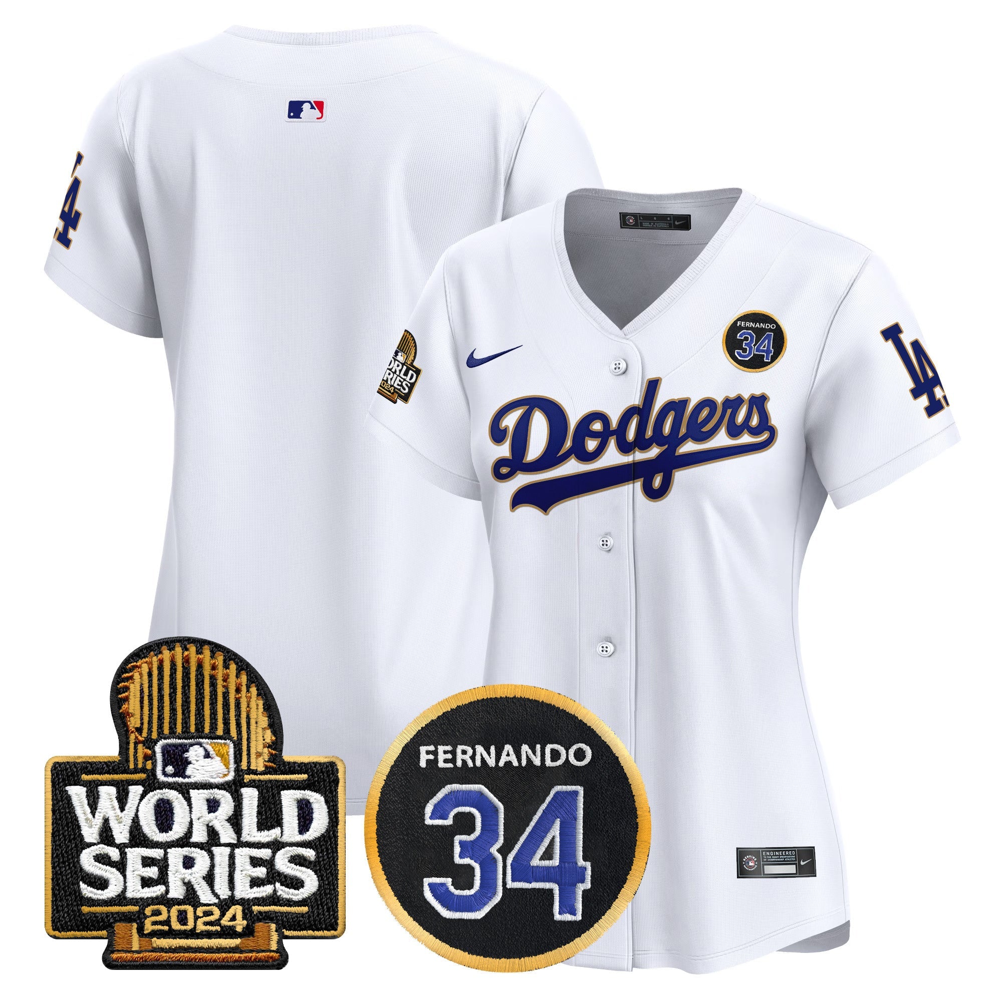 Women’s Fernando Valenzuela Memorial & 2024 World Series Patch Vapor Premier Limited Jersey