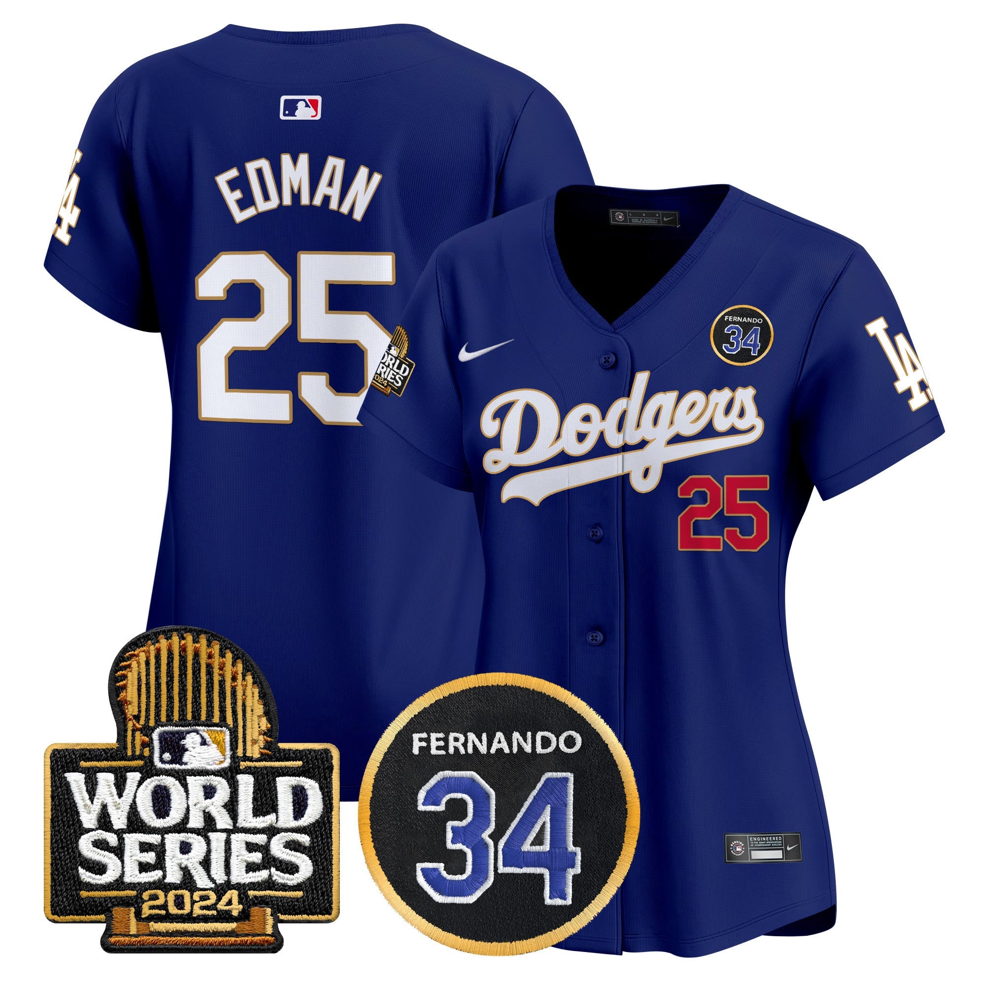 Women’s Fernando Valenzuela Memorial & 2024 World Series Patch Vapor Premier Limited Jersey