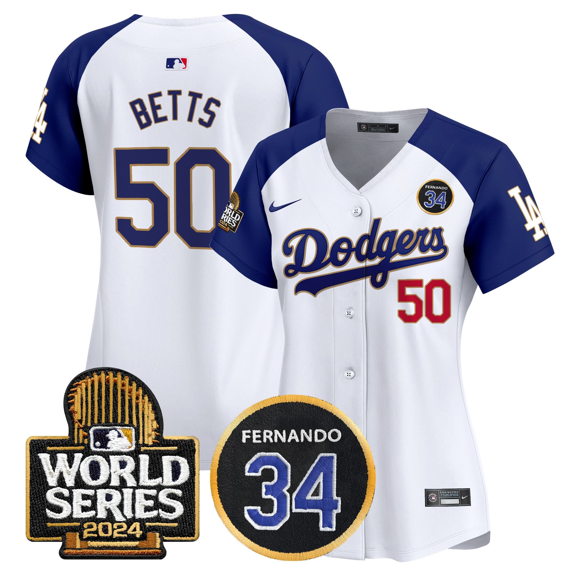 Women’s Fernando Valenzuela Memorial & 2024 World Series Patch Vapor Premier Limited Jersey
