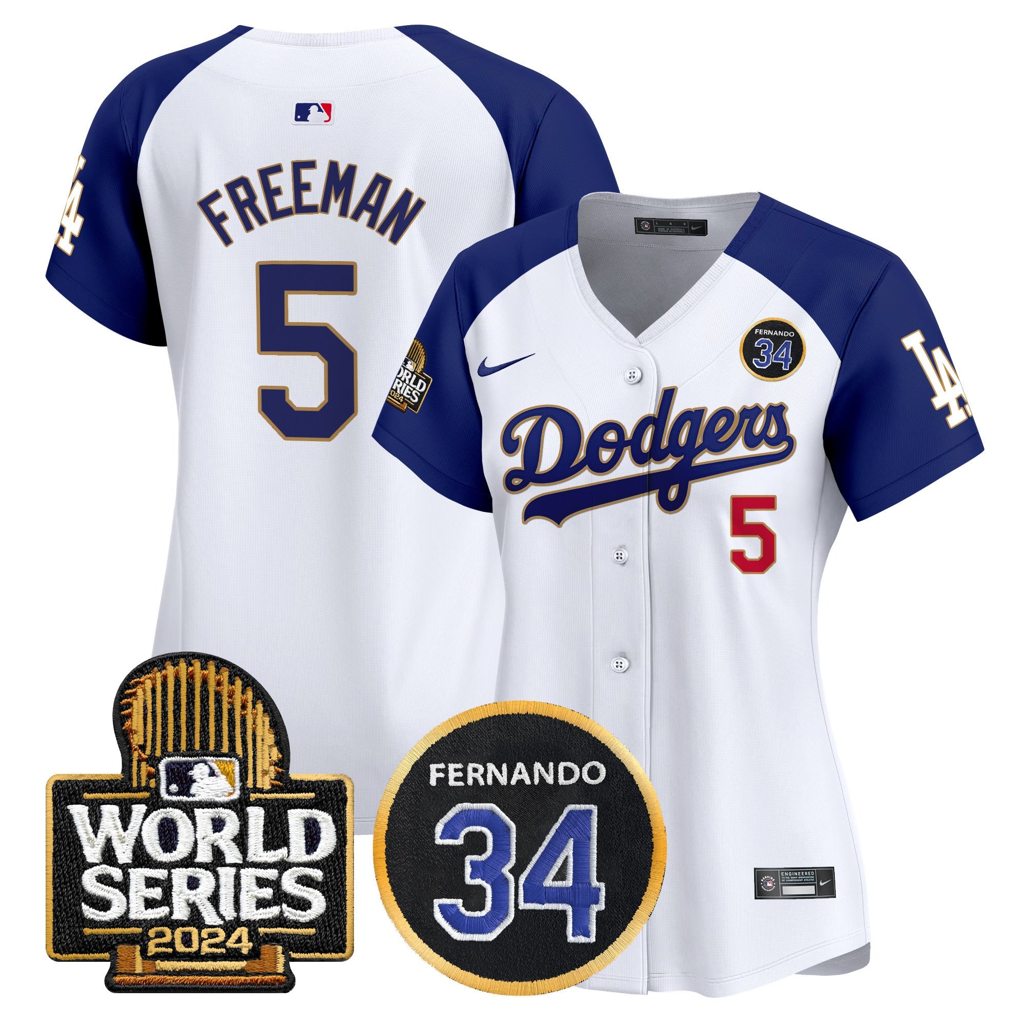 Women’s Fernando Valenzuela Memorial & 2024 World Series Patch Vapor Premier Limited Jersey
