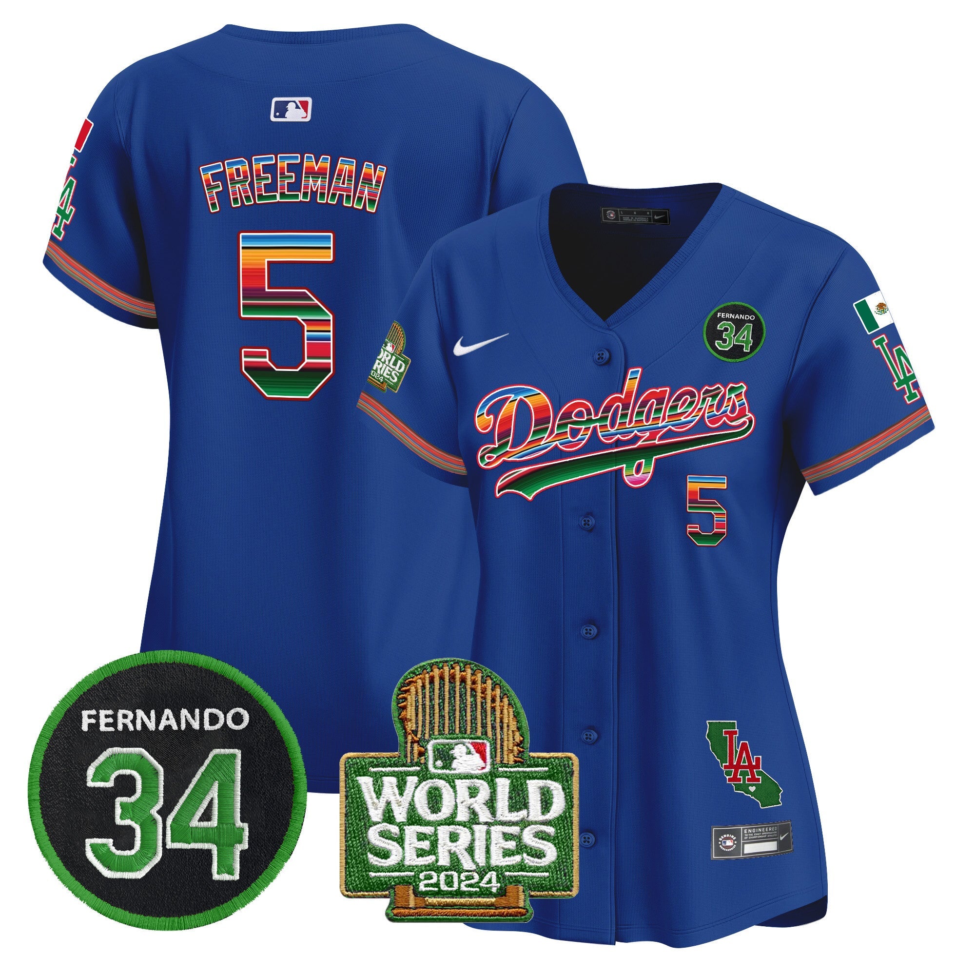 Women’s Mexico Fernando Memorial & 2024 World Series Patch Vapor Premier Limited Jersey