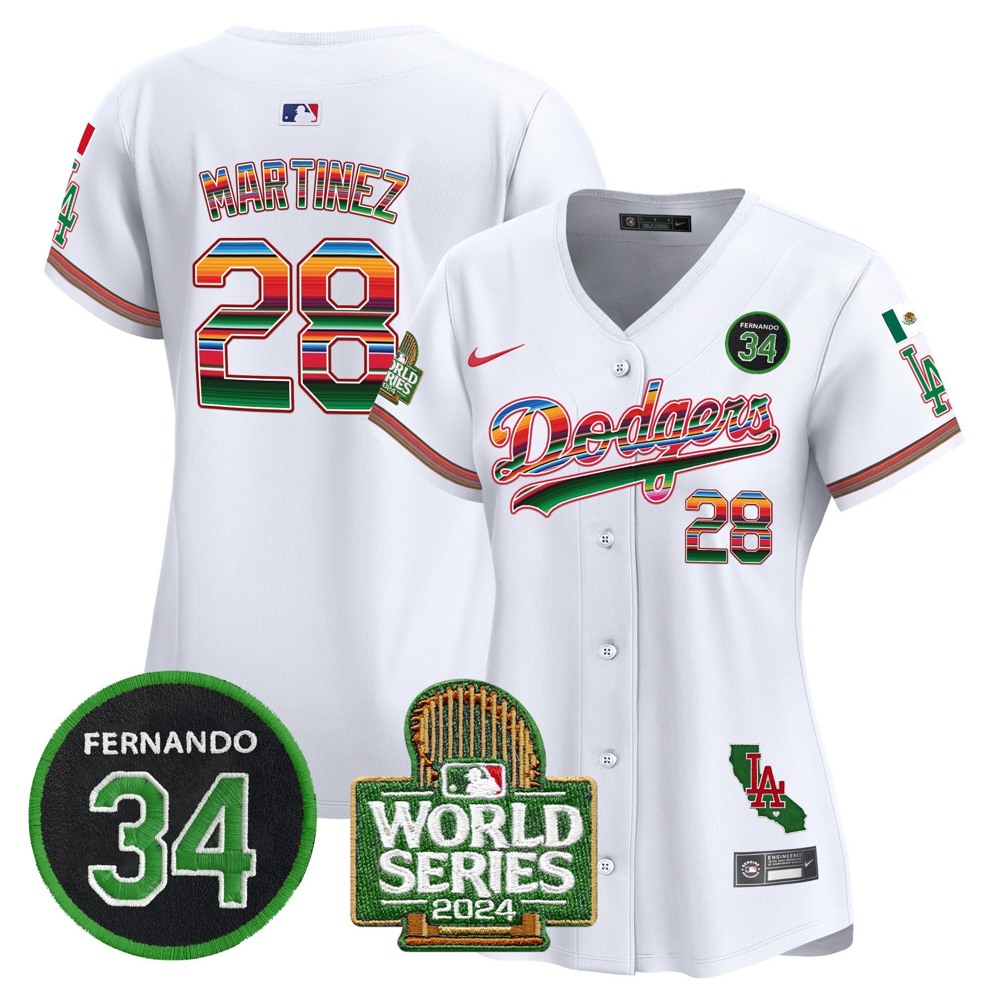 Women’s Mexico Fernando Memorial & 2024 World Series Patch Vapor Premier Limited Jersey