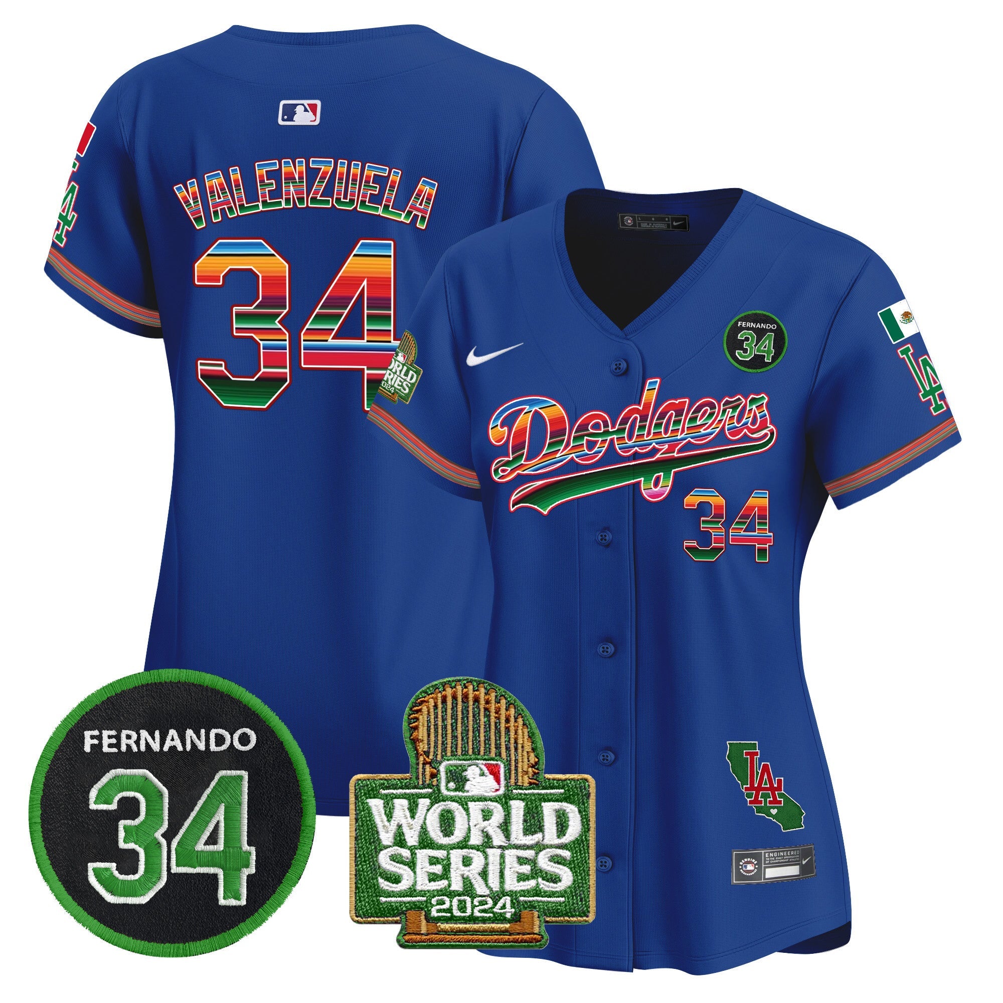 Women’s Mexico Fernando Memorial & 2024 World Series Patch Vapor Premier Limited Jersey