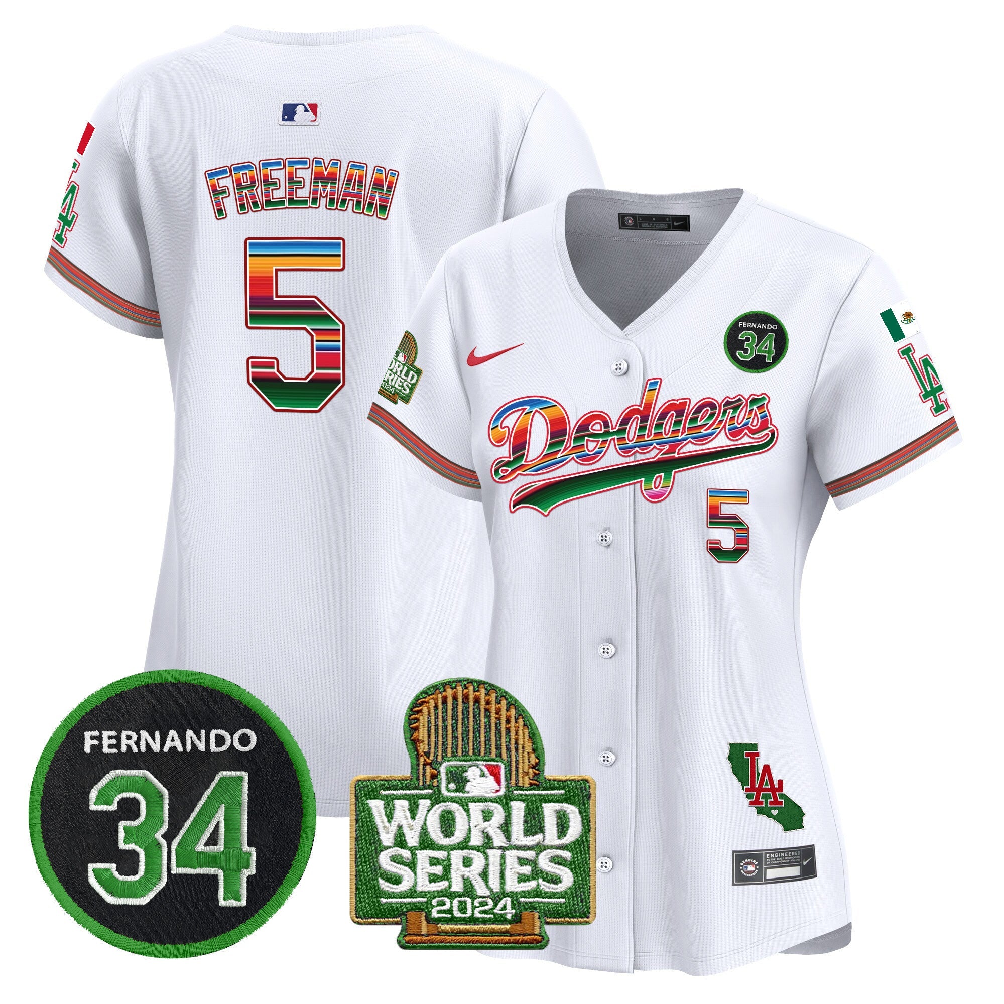 Women’s Mexico Fernando Memorial & 2024 World Series Patch Vapor Premier Limited Jersey