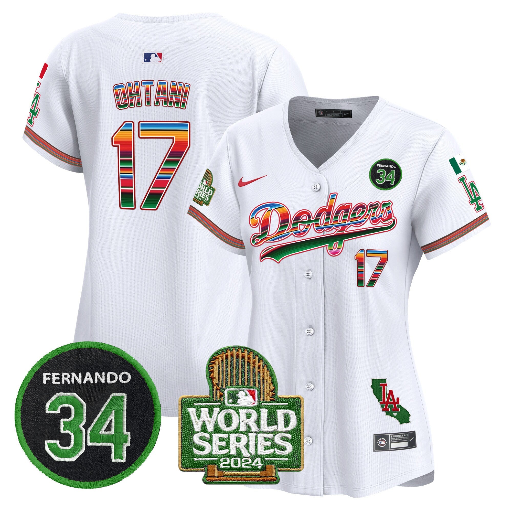 Women’s Mexico Fernando Memorial & 2024 World Series Patch Vapor Premier Limited Jersey