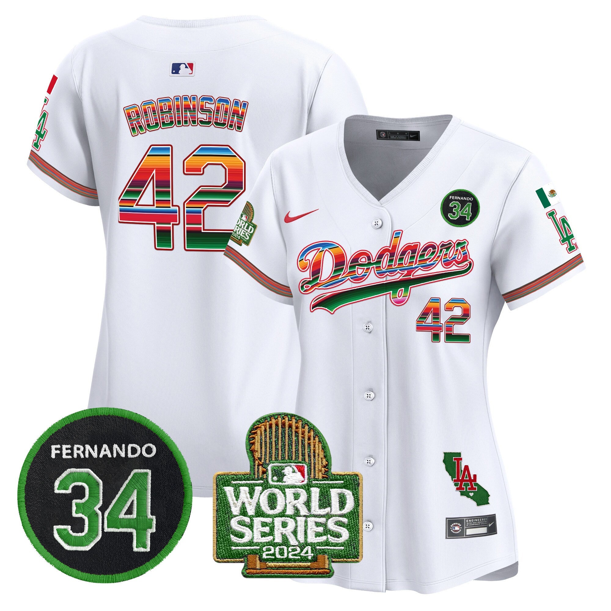 Women’s Mexico Fernando Memorial & 2024 World Series Patch Vapor Premier Limited Jersey