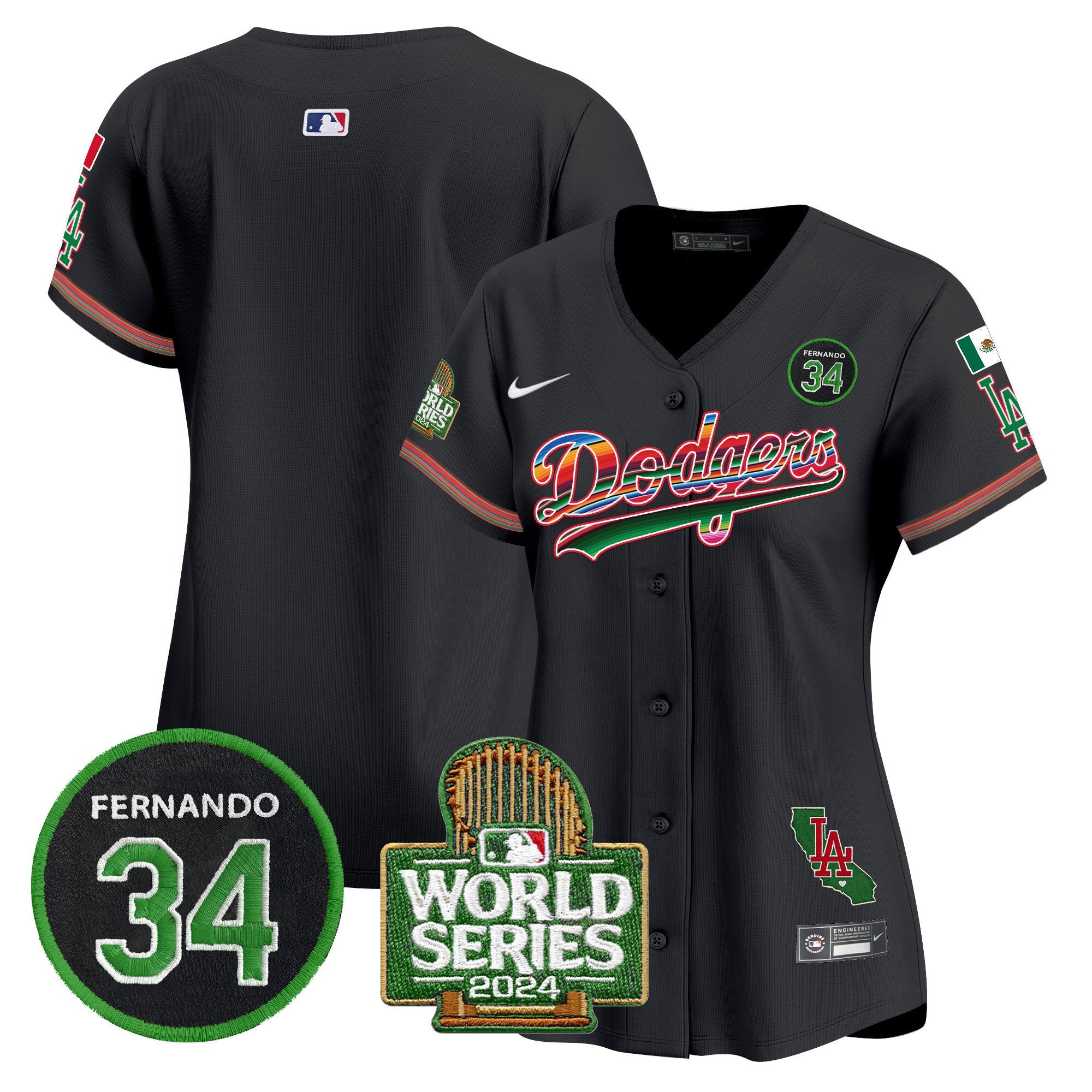 Women’s Mexico Fernando Memorial & 2024 World Series Patch Vapor Premier Limited Jersey