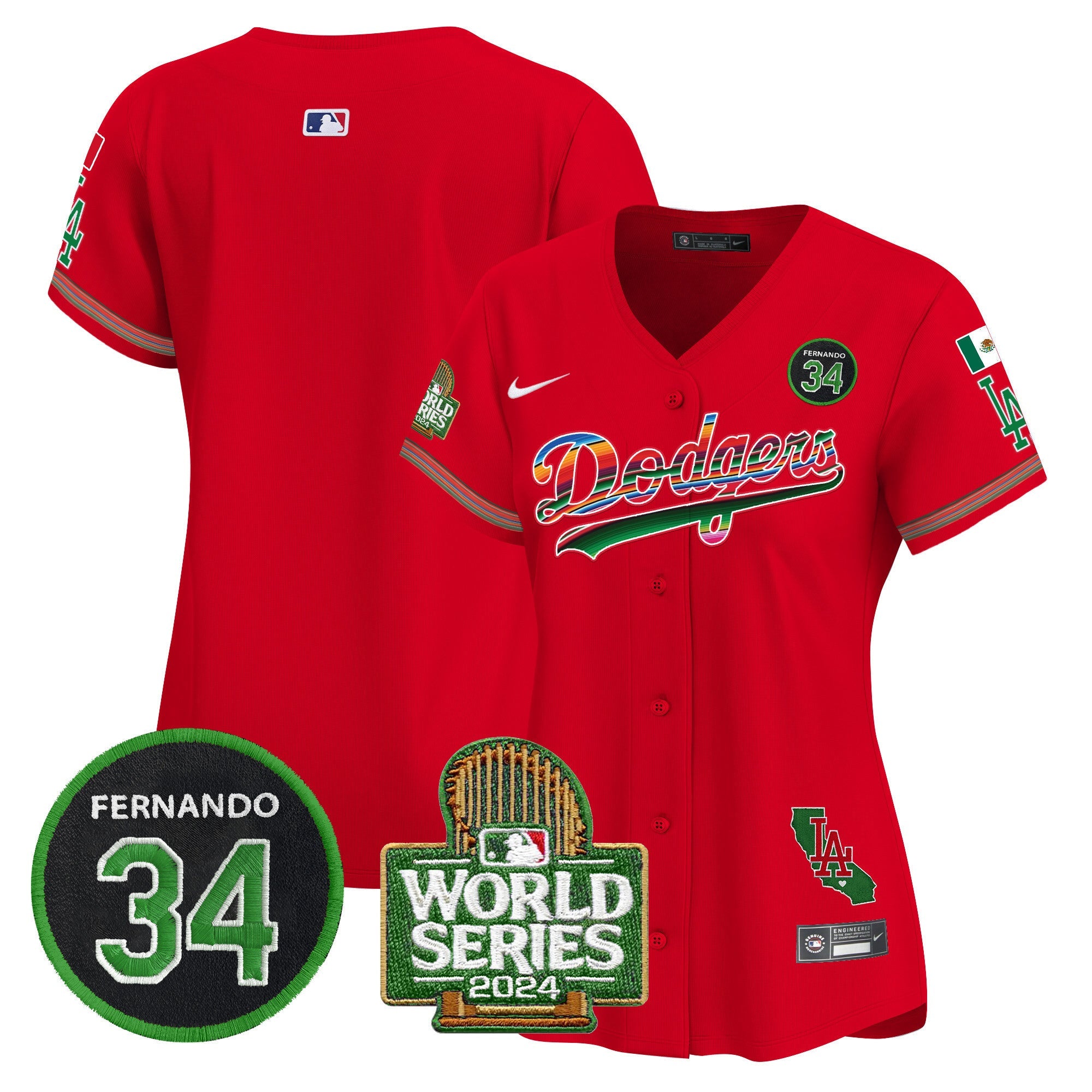 Women’s Mexico Fernando Memorial & 2024 World Series Patch Vapor Premier Limited Jersey