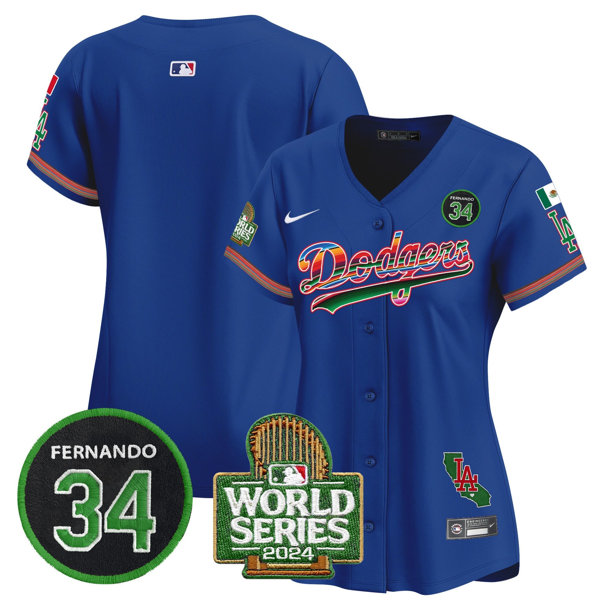 Women’s Mexico Fernando Memorial & 2024 World Series Patch Vapor Premier Limited Jersey