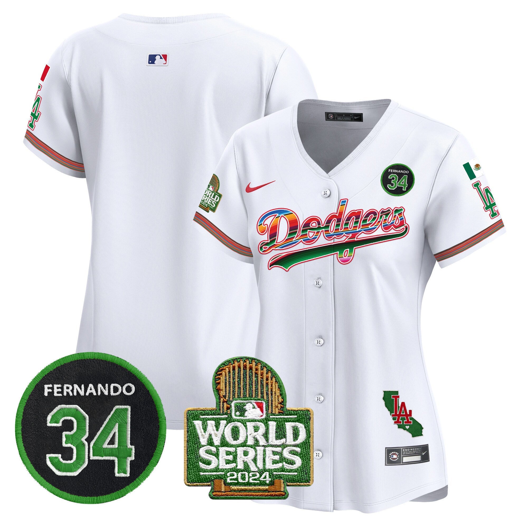 Women’s Mexico Fernando Memorial & 2024 World Series Patch Vapor Premier Limited Jersey