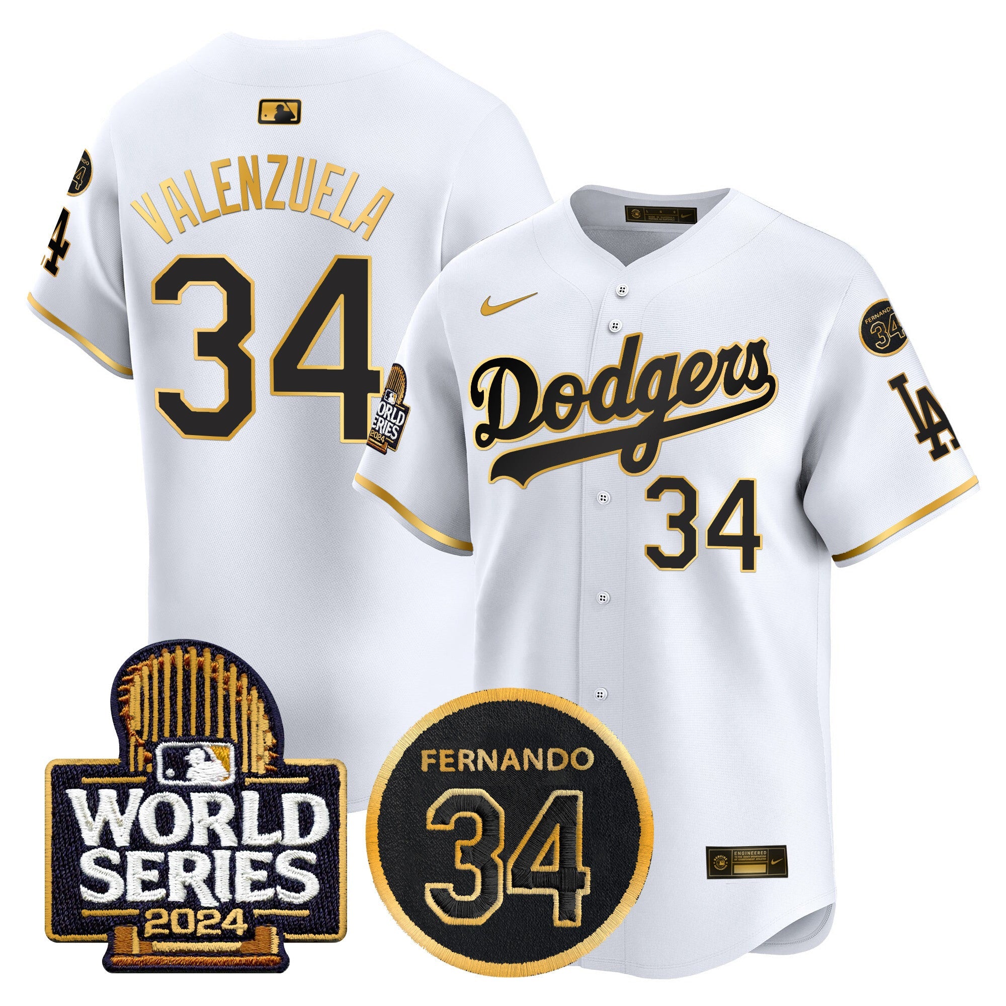 Men’s Fernando Memorial & 2024 World Series Patch Vapor Premier Limited Jersey