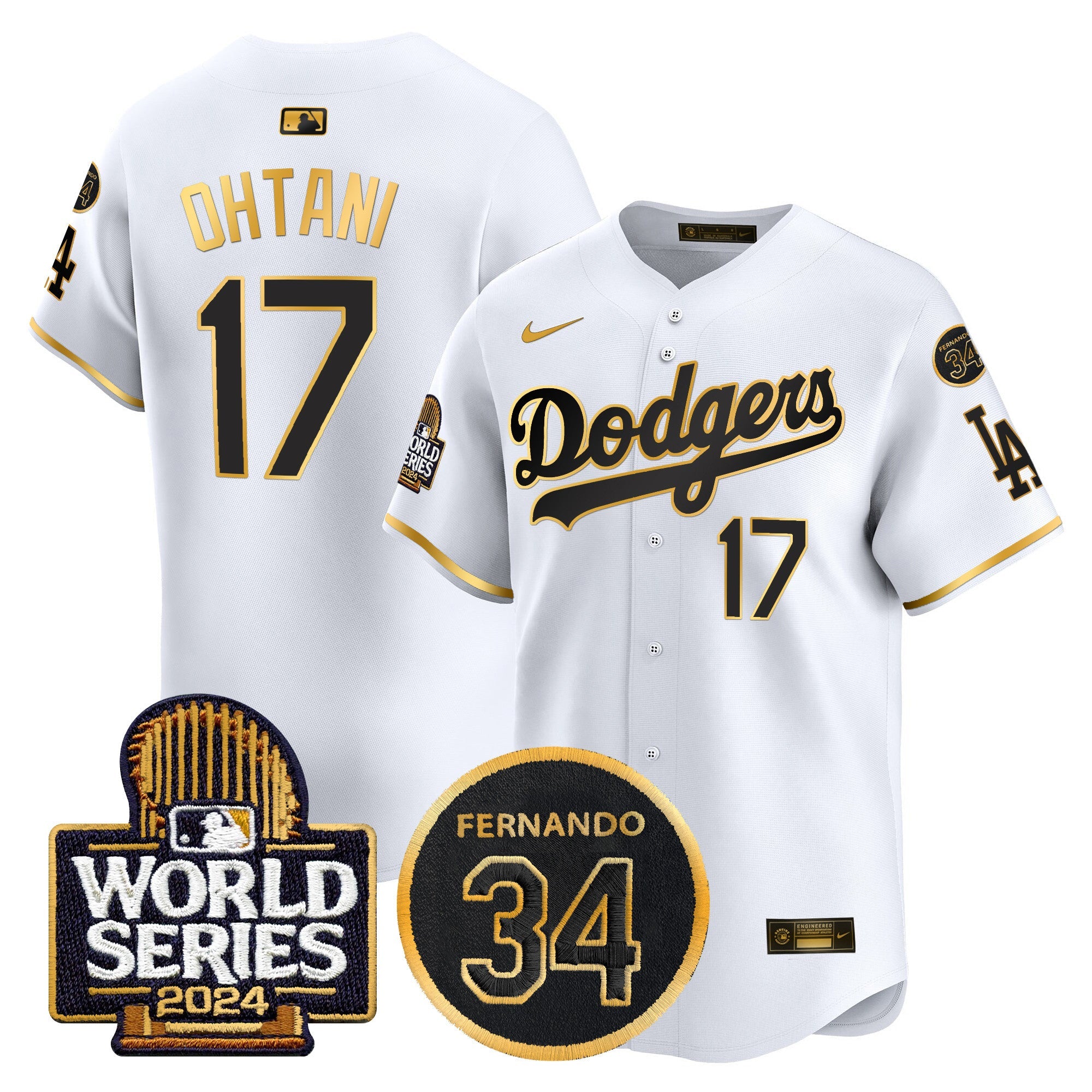 Men’s Fernando Memorial & 2024 World Series Patch Vapor Premier Limited Jersey
