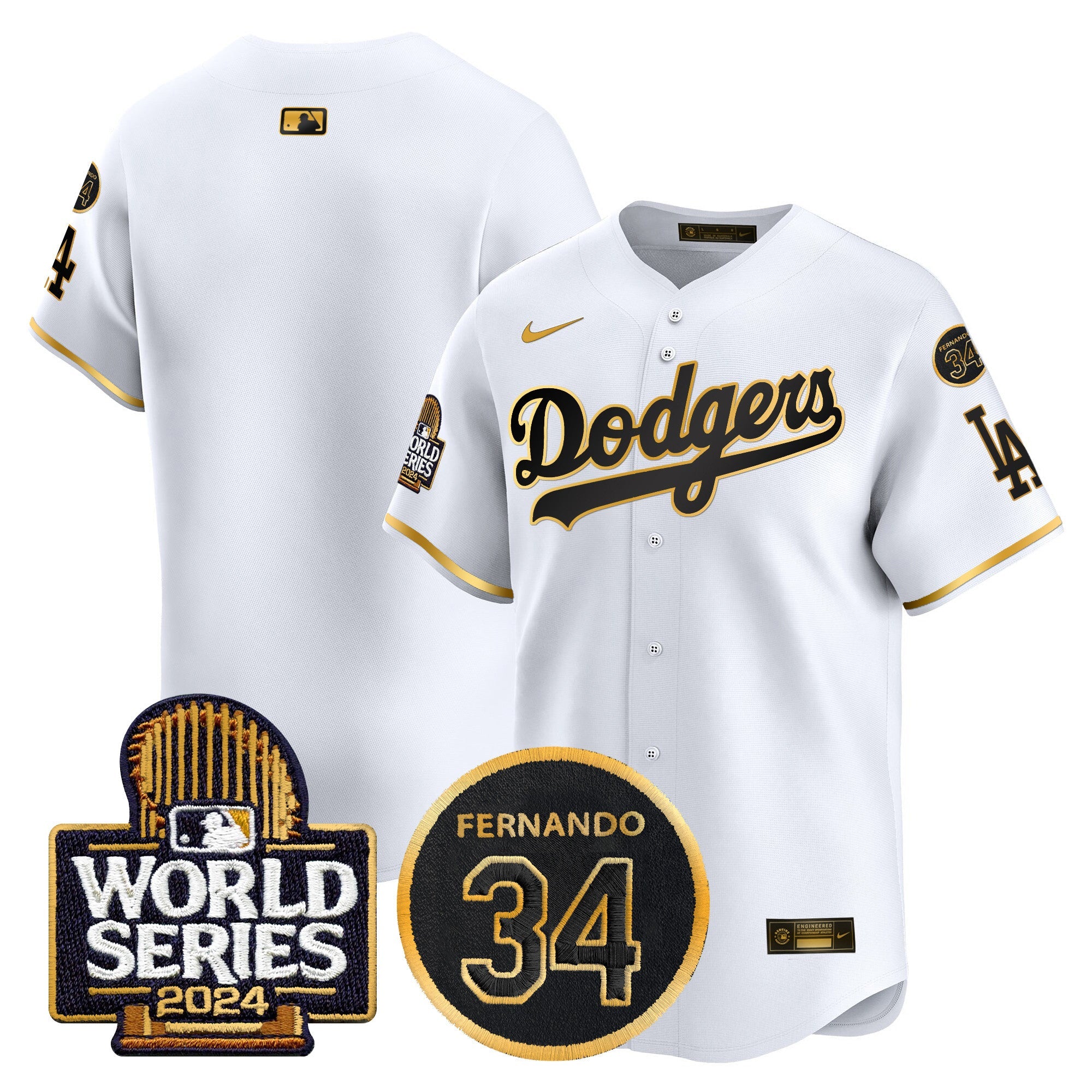 Men’s Fernando Memorial & 2024 World Series Patch Vapor Premier Limited Jersey