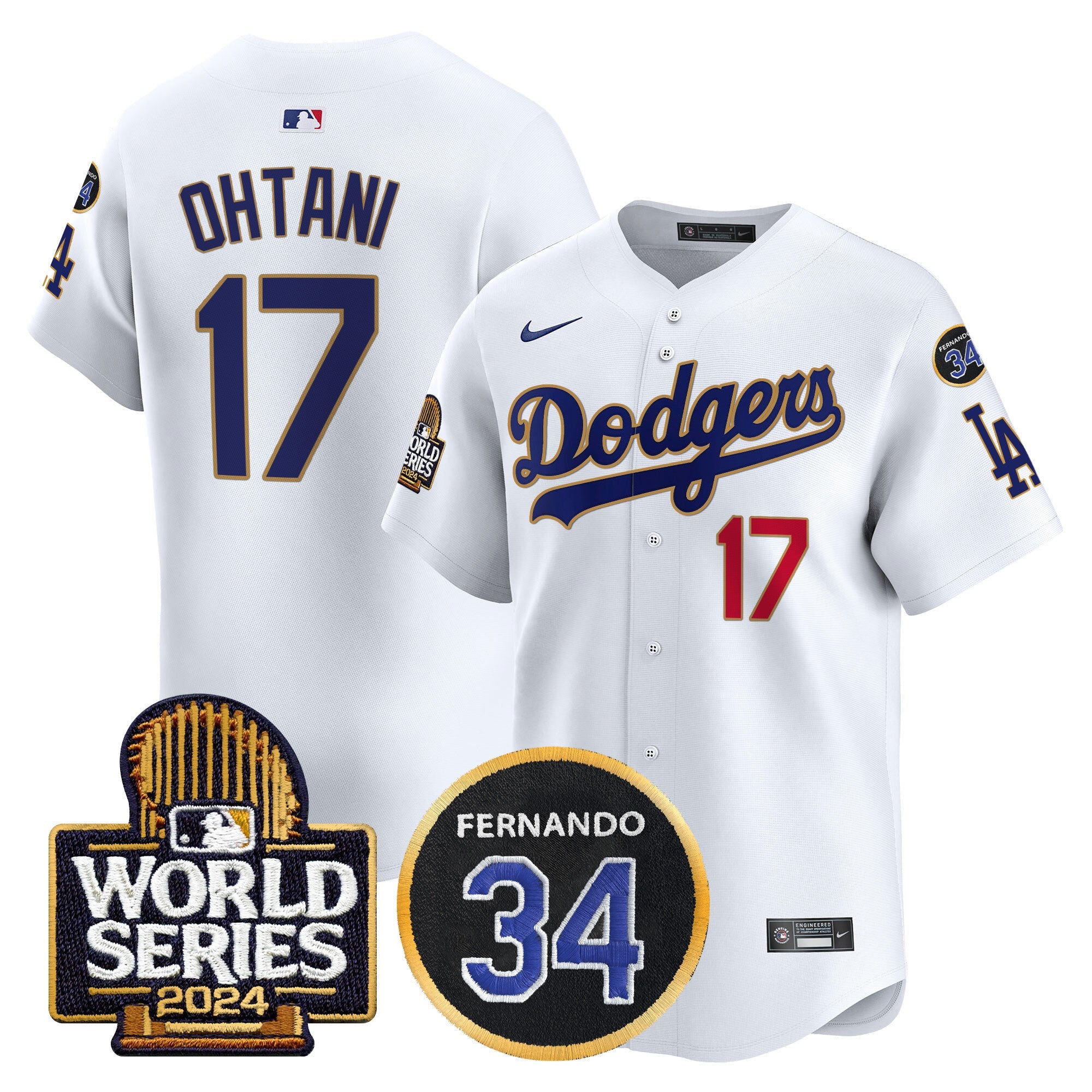 Men’s Fernando Memorial & 2024 World Series Patch Vapor Premier Limited Jersey