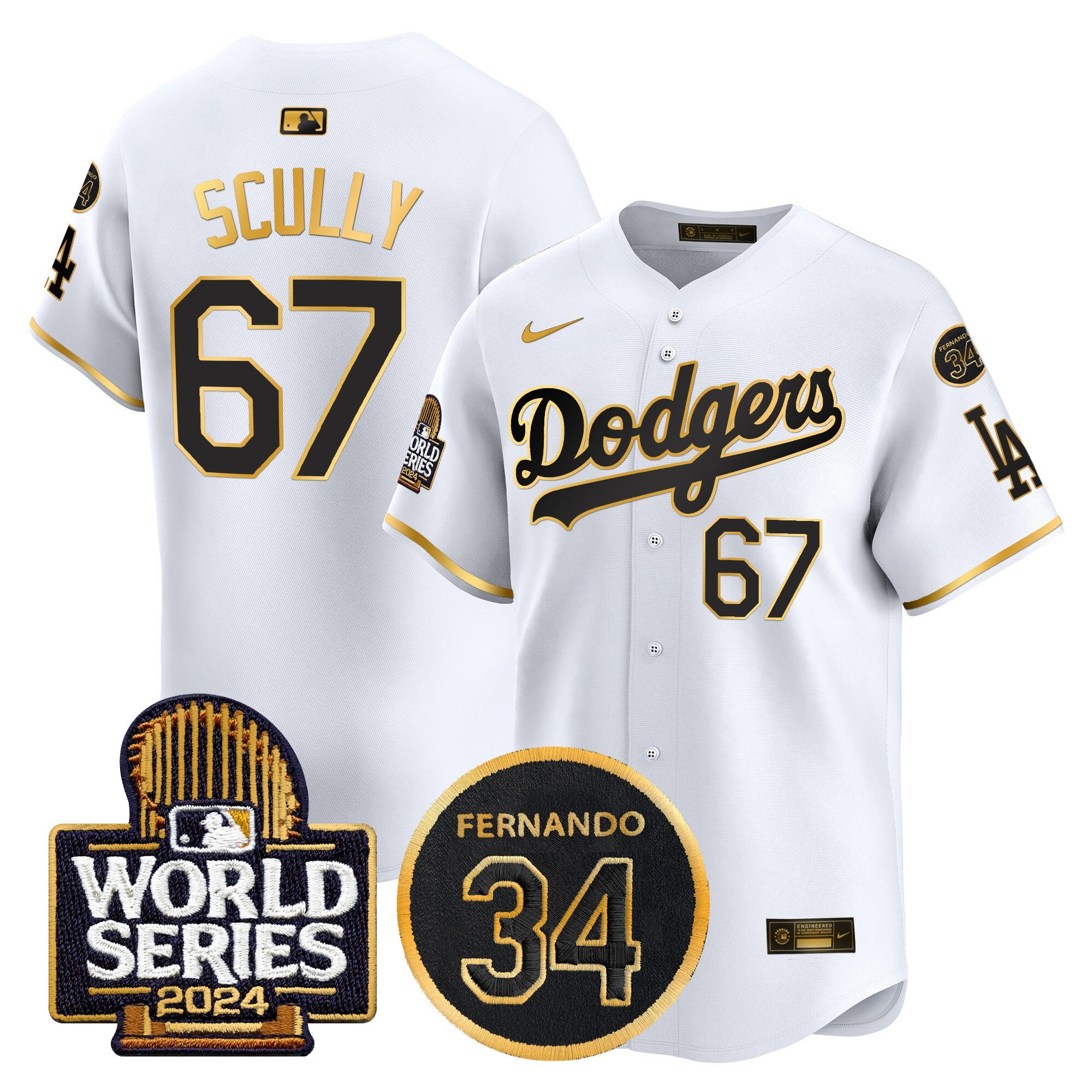 Men’s Fernando Memorial & 2024 World Series Patch Vapor Premier Limited Jersey