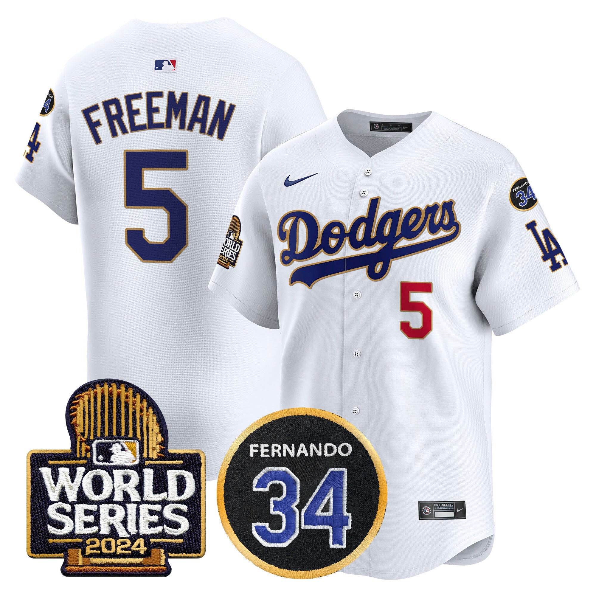 Men’s Fernando Memorial & 2024 World Series Patch Vapor Premier Limited Jersey