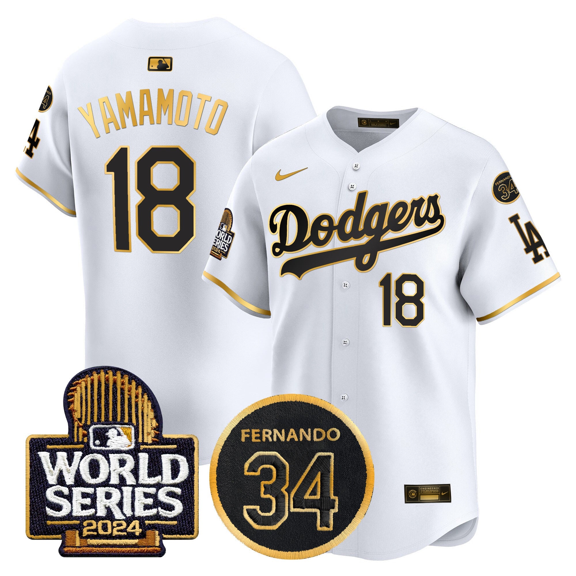Men’s Fernando Memorial & 2024 World Series Patch Vapor Premier Limited Jersey