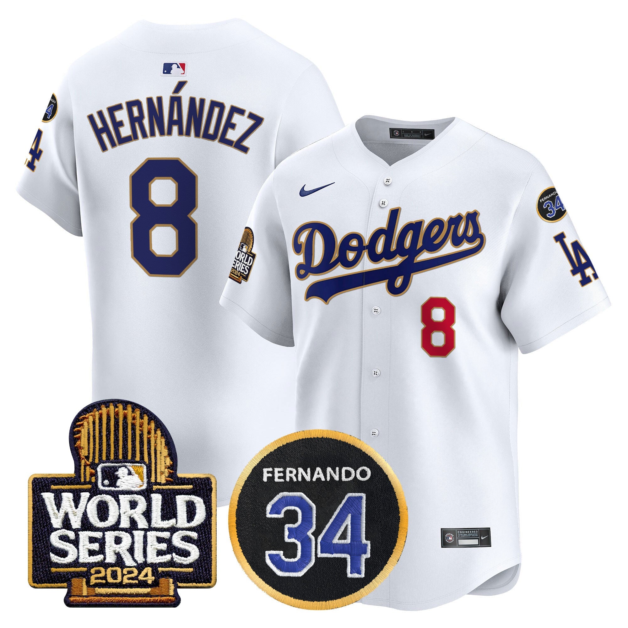 Men’s Fernando Memorial & 2024 World Series Patch Vapor Premier Limited Jersey