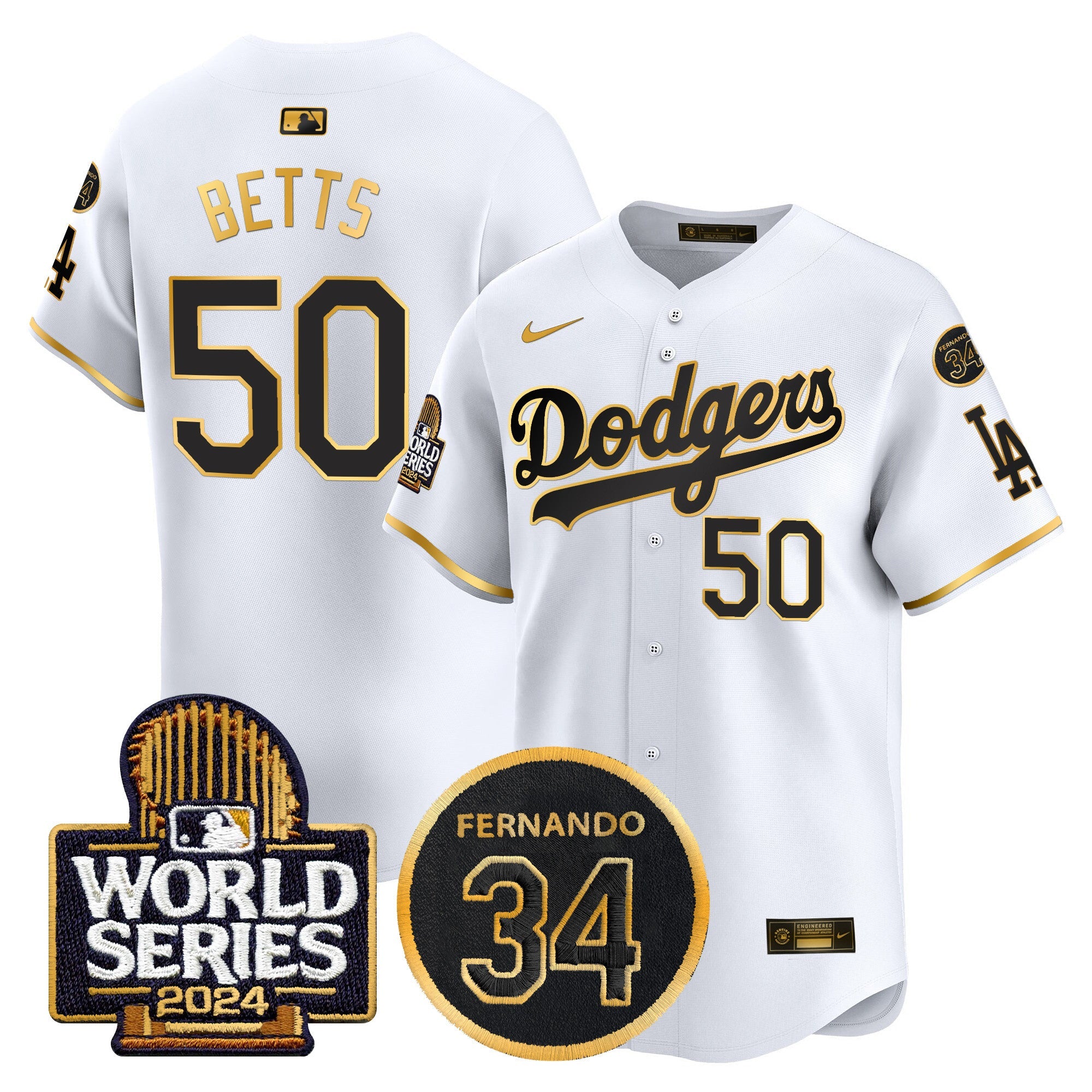 Men’s Fernando Memorial & 2024 World Series Patch Vapor Premier Limited Jersey