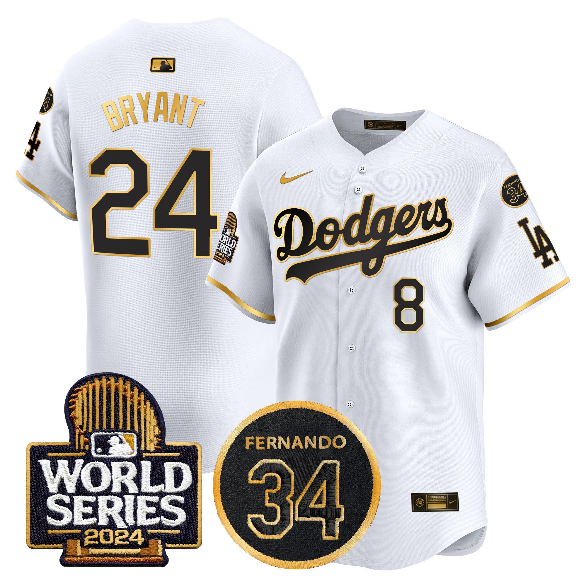 Men’s Fernando Memorial & 2024 World Series Patch Vapor Premier Limited Jersey