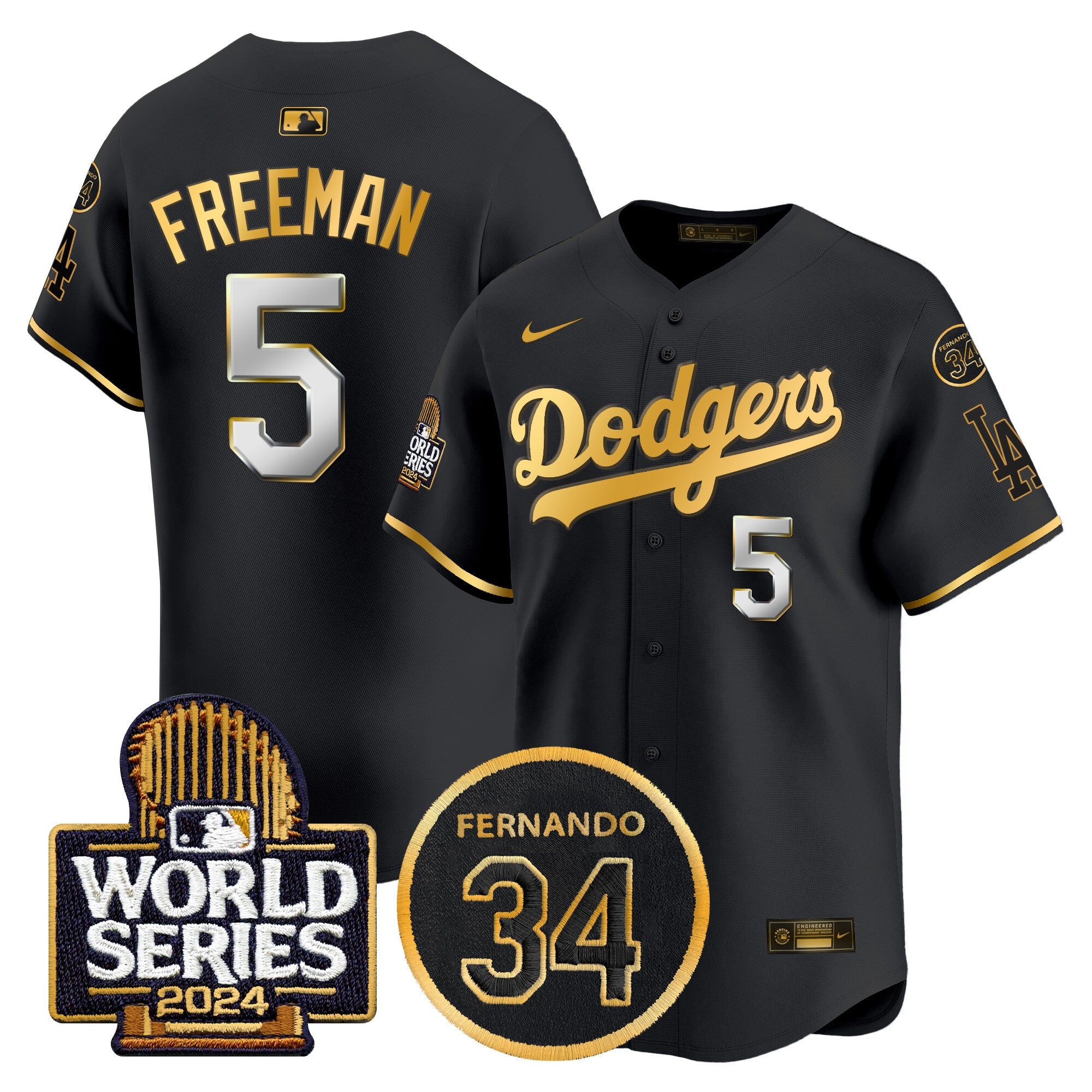 Men’s Fernando Memorial & 2024 World Series Patch Vapor Premier Limited Jersey