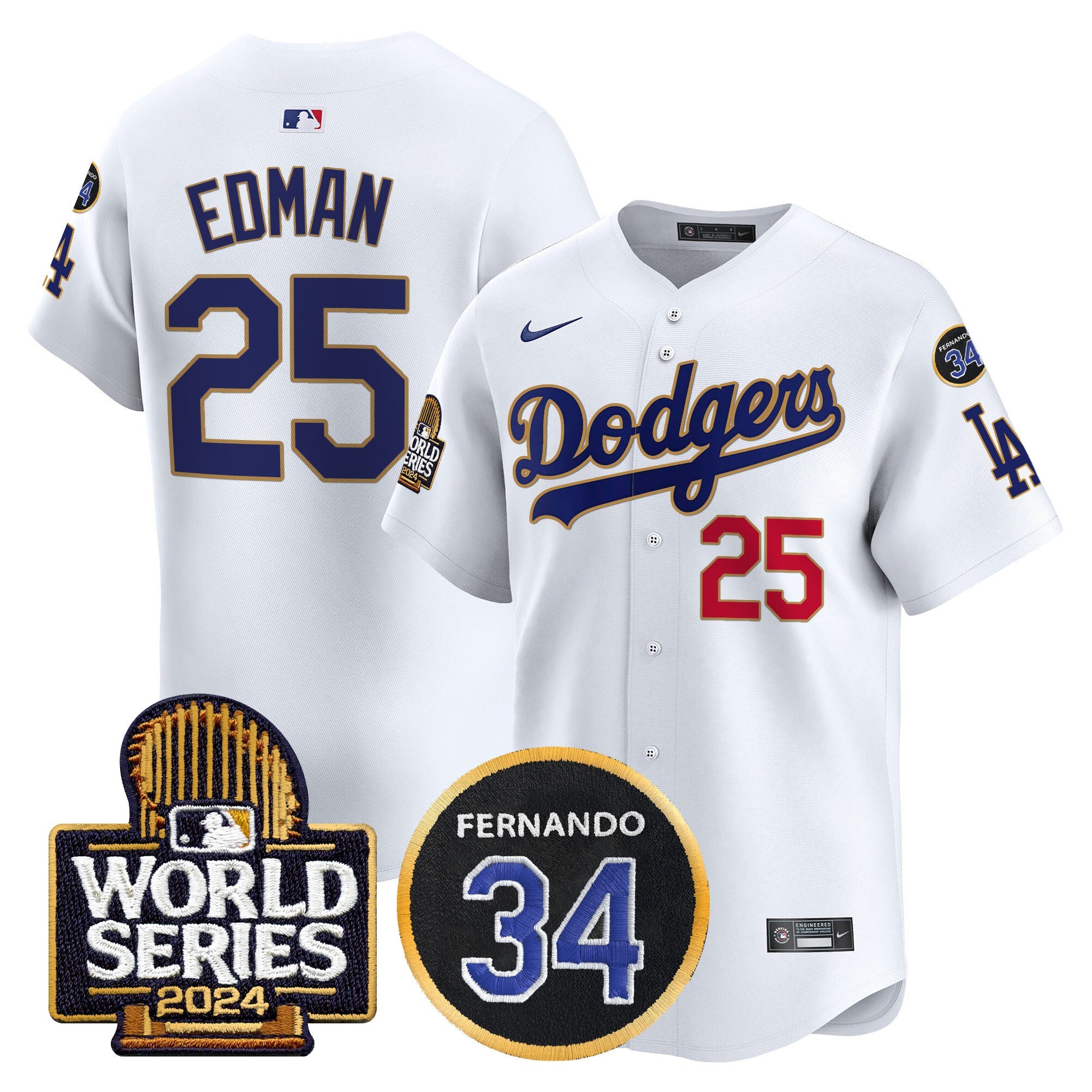 Men’s Fernando Memorial & 2024 World Series Patch Vapor Premier Limited Jersey