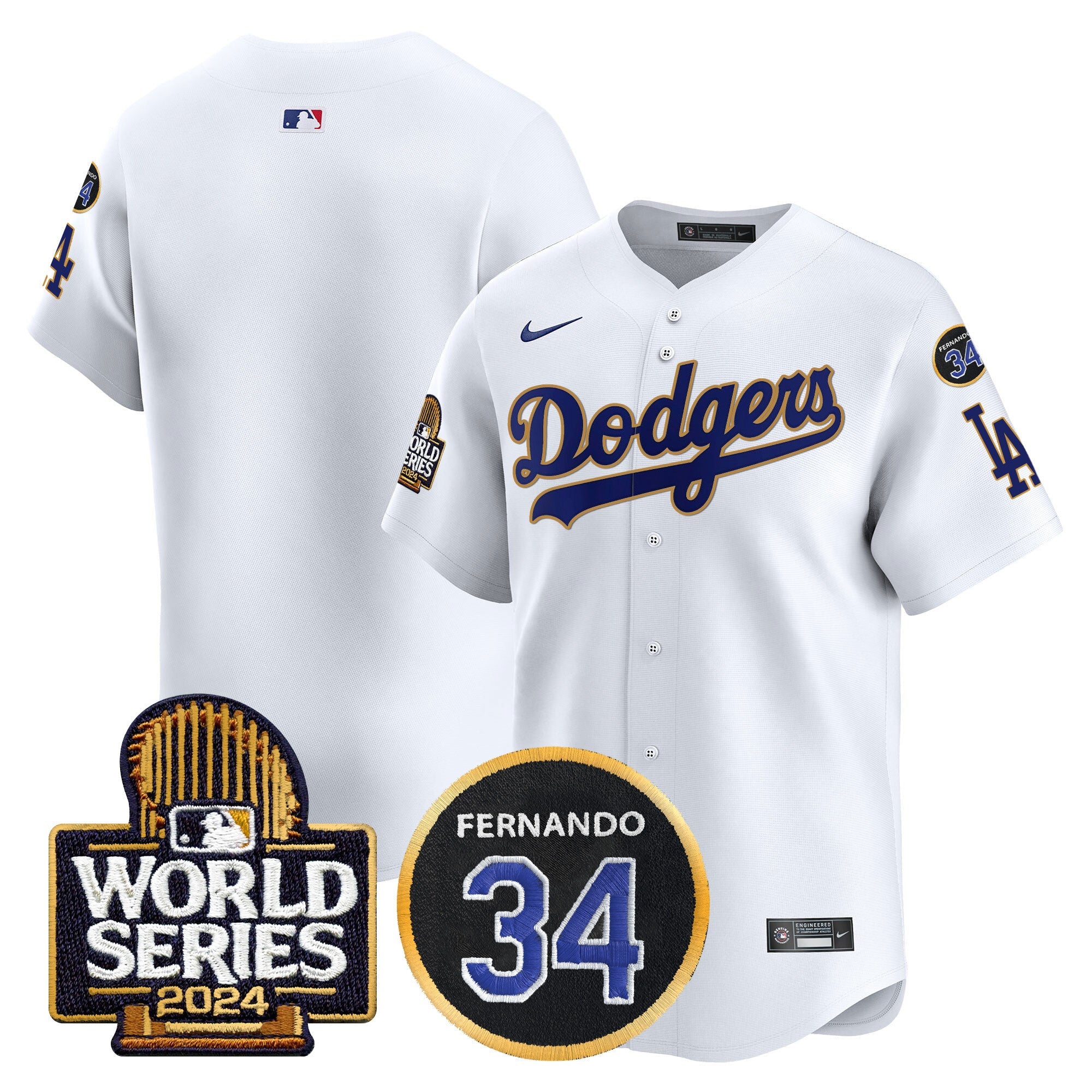 Men’s Fernando Memorial & 2024 World Series Patch Vapor Premier Limited Jersey