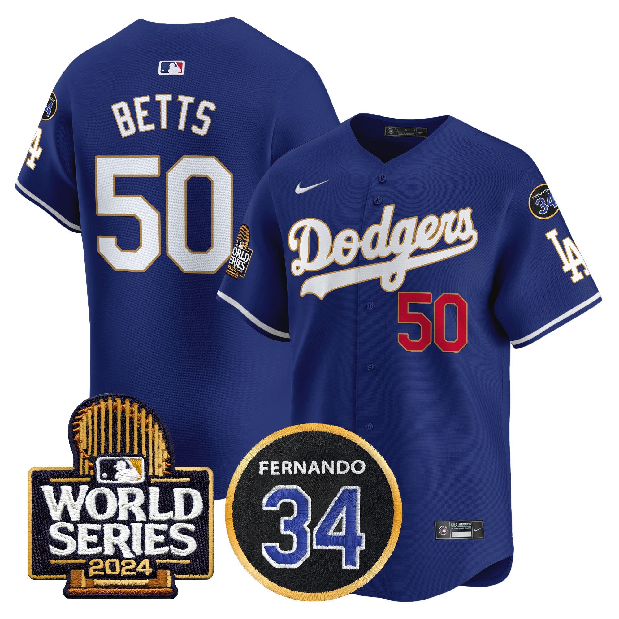 Men’s Fernando Memorial & 2024 World Series Patch Vapor Premier Limited Jersey