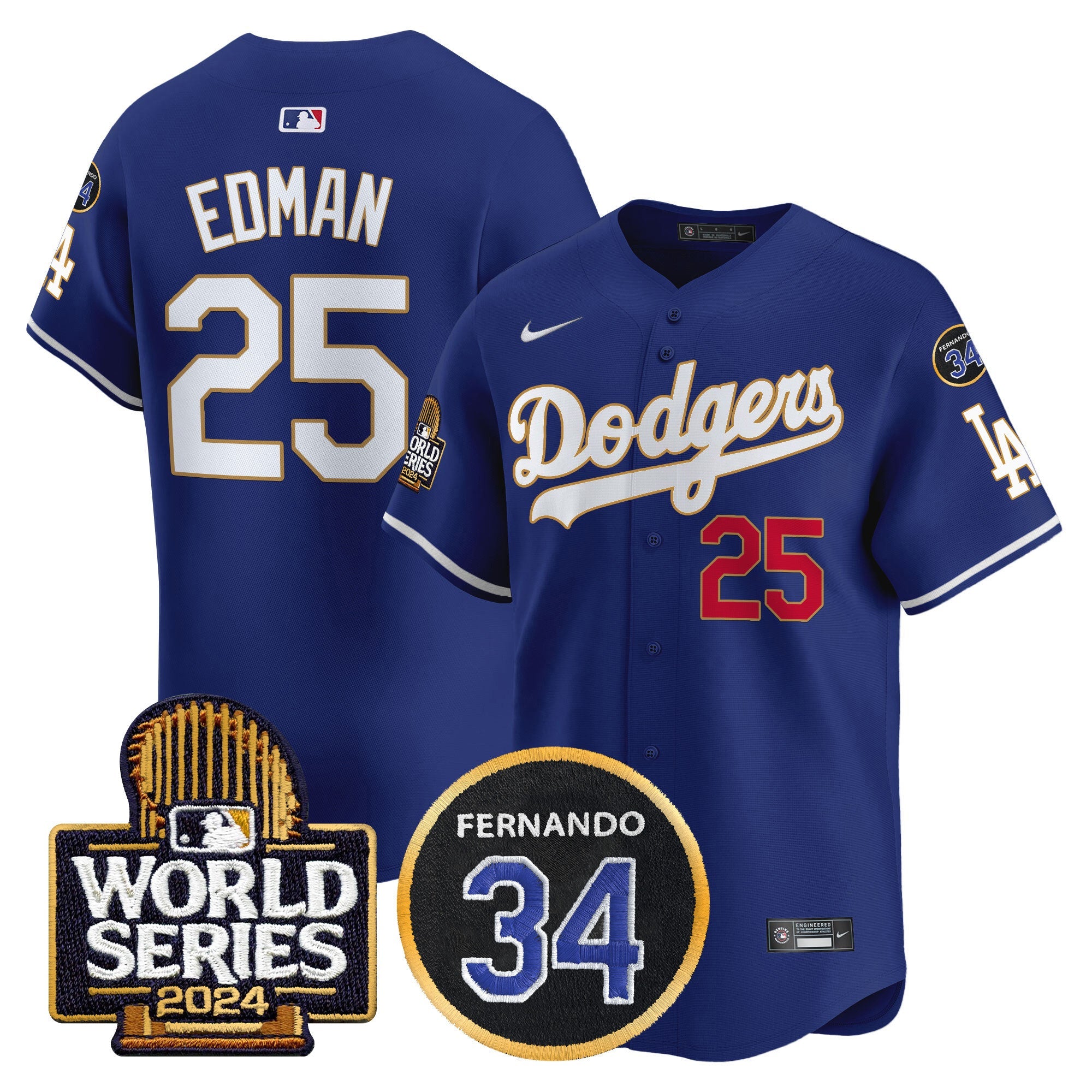 Men’s Fernando Memorial & 2024 World Series Patch Vapor Premier Limited Jersey
