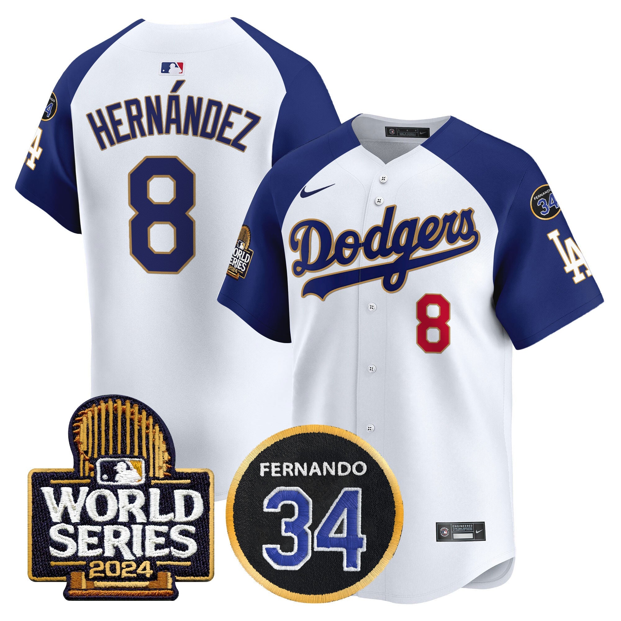 Men’s Fernando Memorial & 2024 World Series Patch Vapor Premier Limited Jersey
