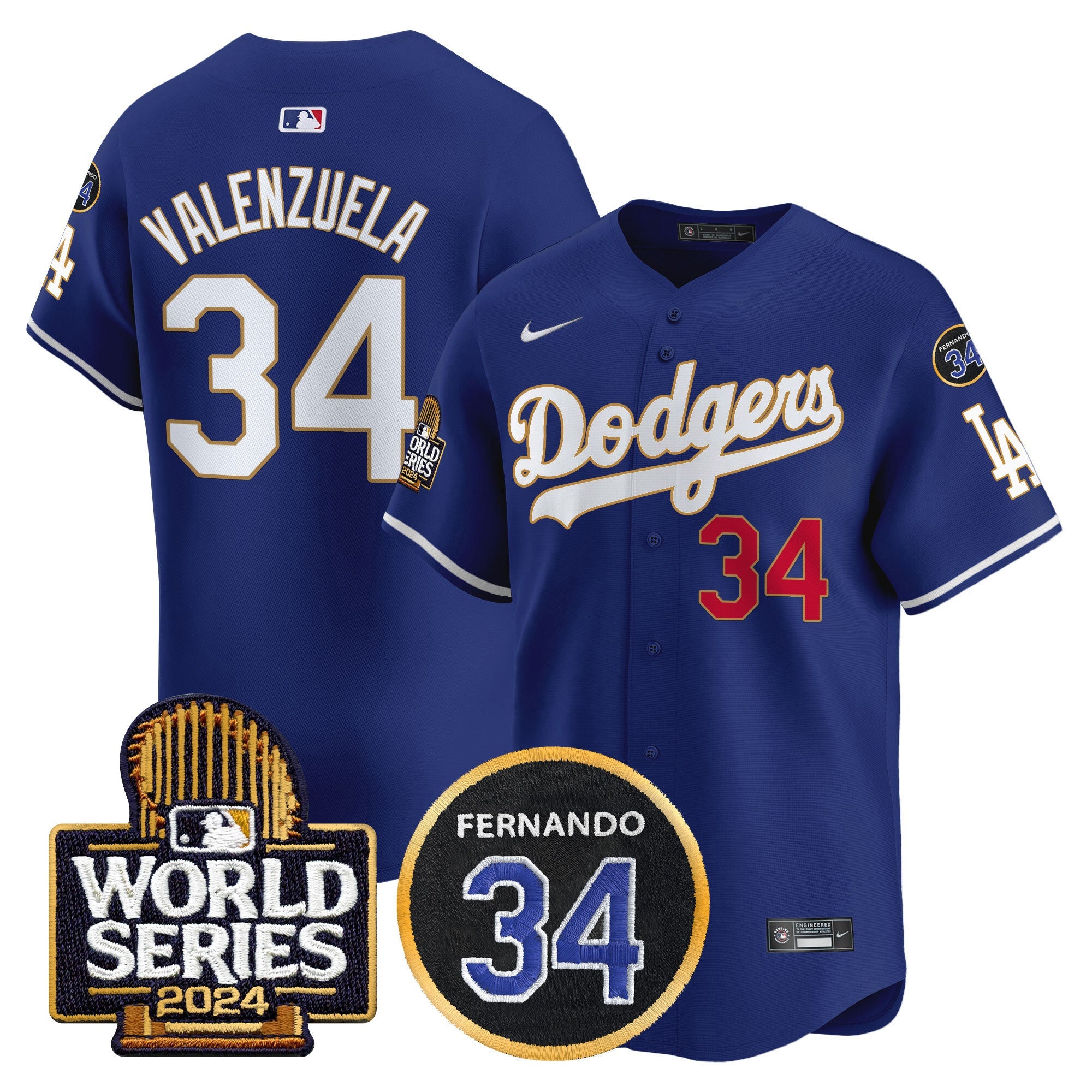 Men’s Fernando Memorial & 2024 World Series Patch Vapor Premier Limited Jersey