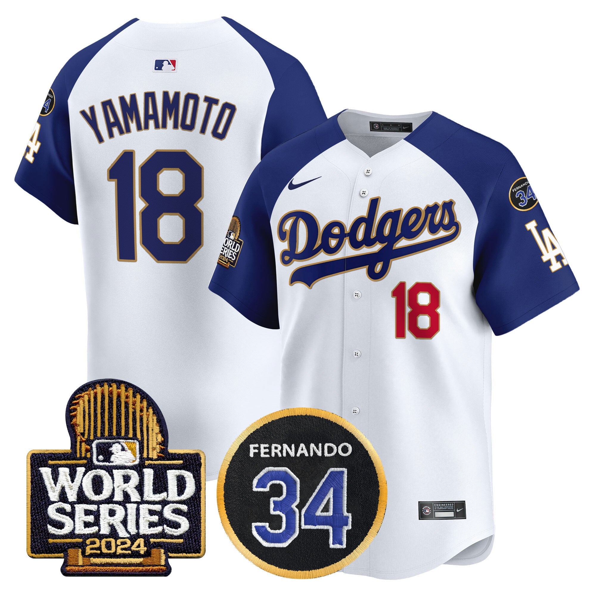 Men’s Fernando Memorial & 2024 World Series Patch Vapor Premier Limited Jersey