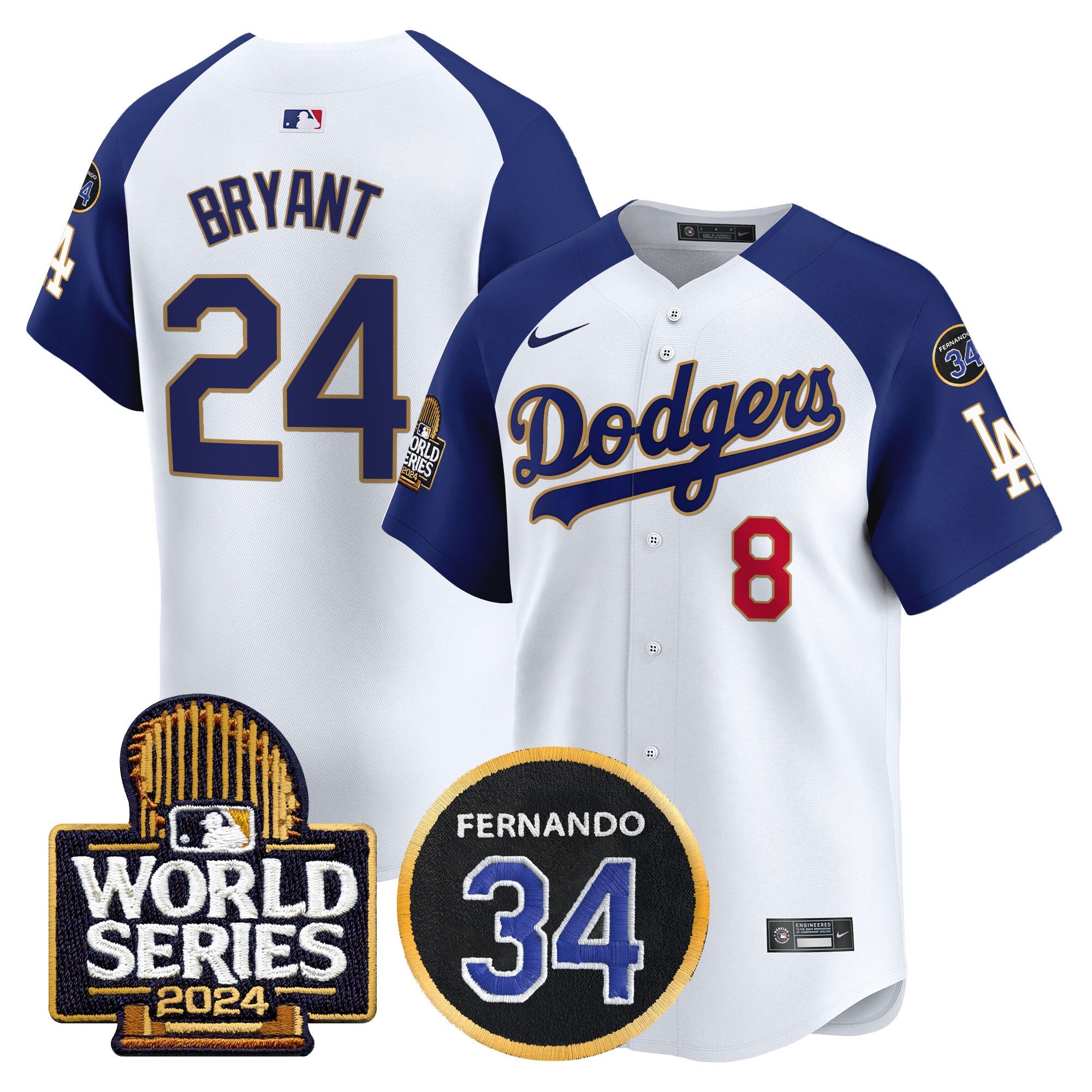 Men’s Fernando Memorial & 2024 World Series Patch Vapor Premier Limited Jersey