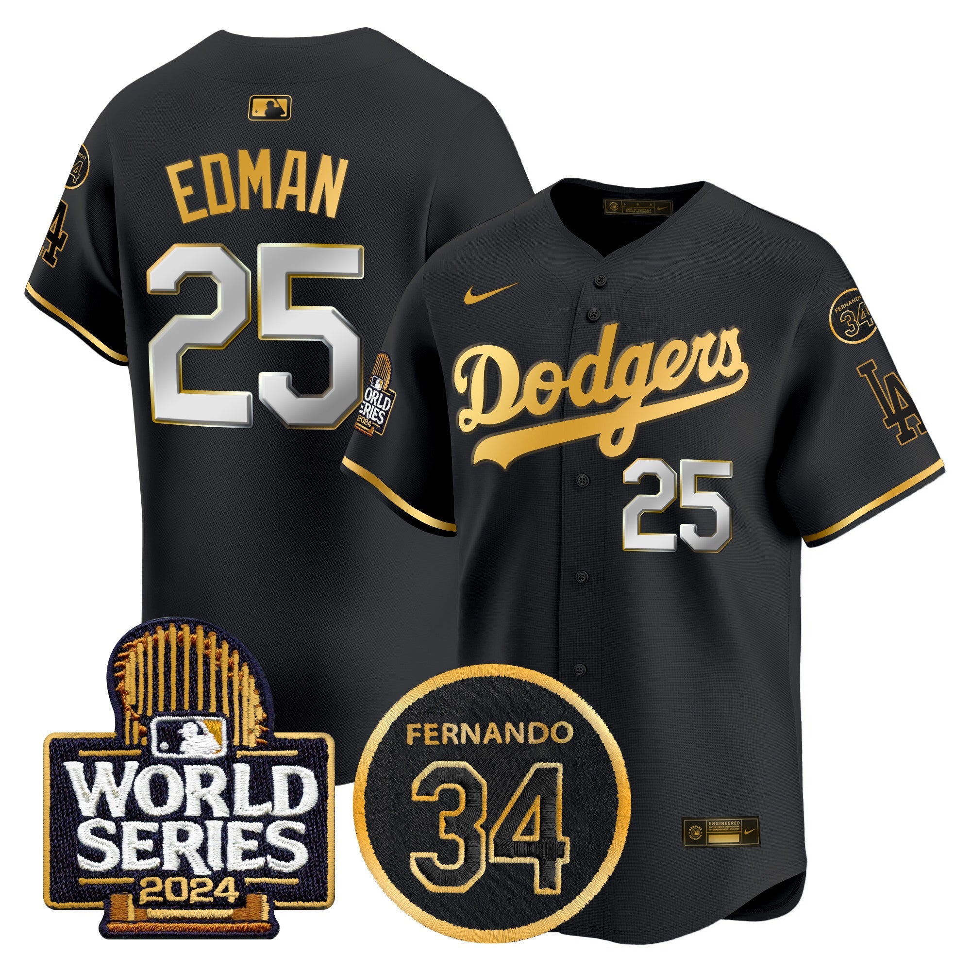 Men’s Fernando Memorial & 2024 World Series Patch Vapor Premier Limited Jersey