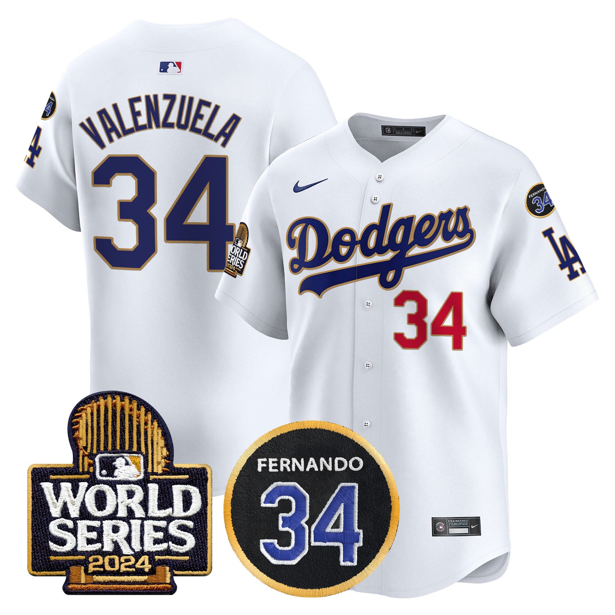 Men’s Fernando Memorial & 2024 World Series Patch Vapor Premier Limited Jersey