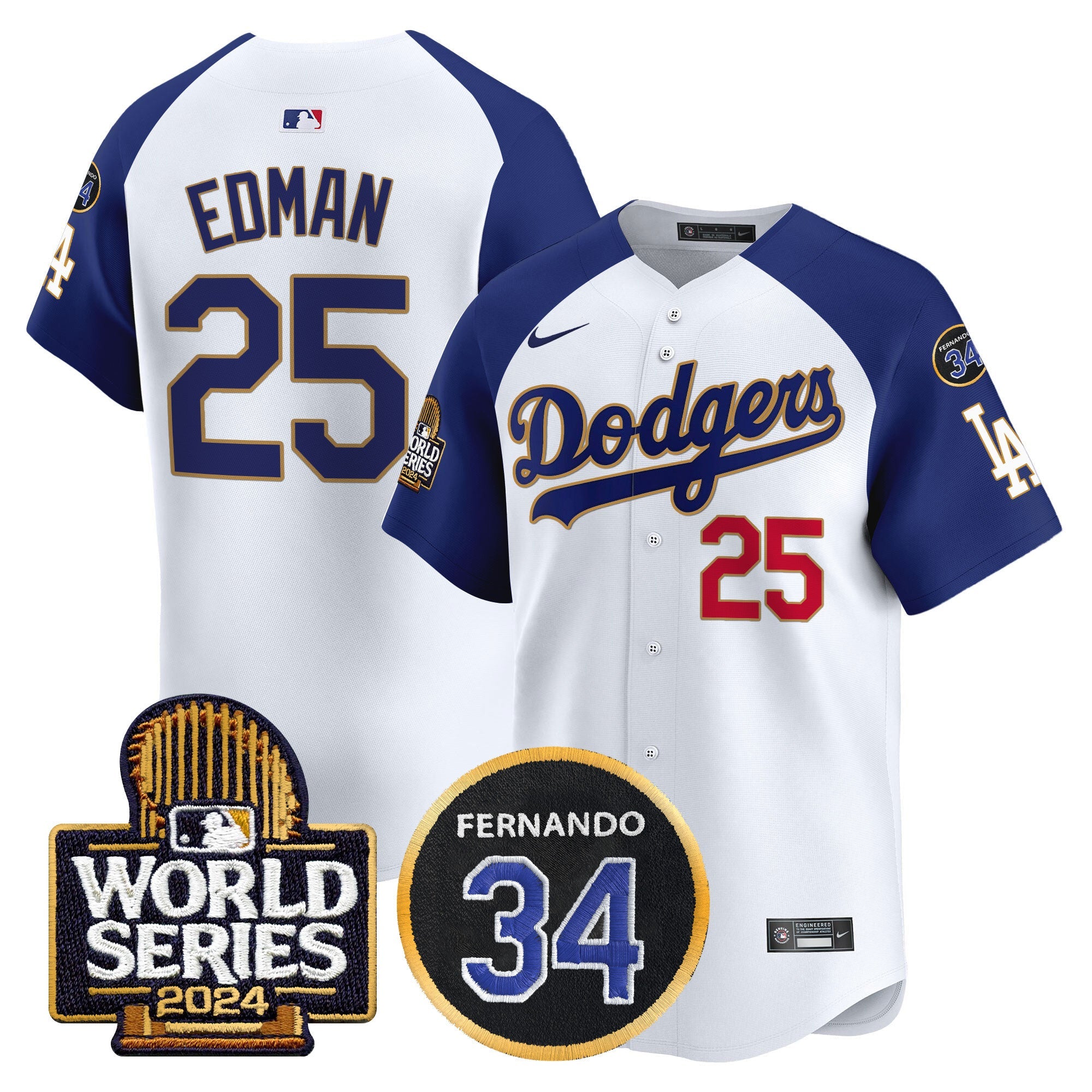 Men’s Fernando Memorial & 2024 World Series Patch Vapor Premier Limited Jersey