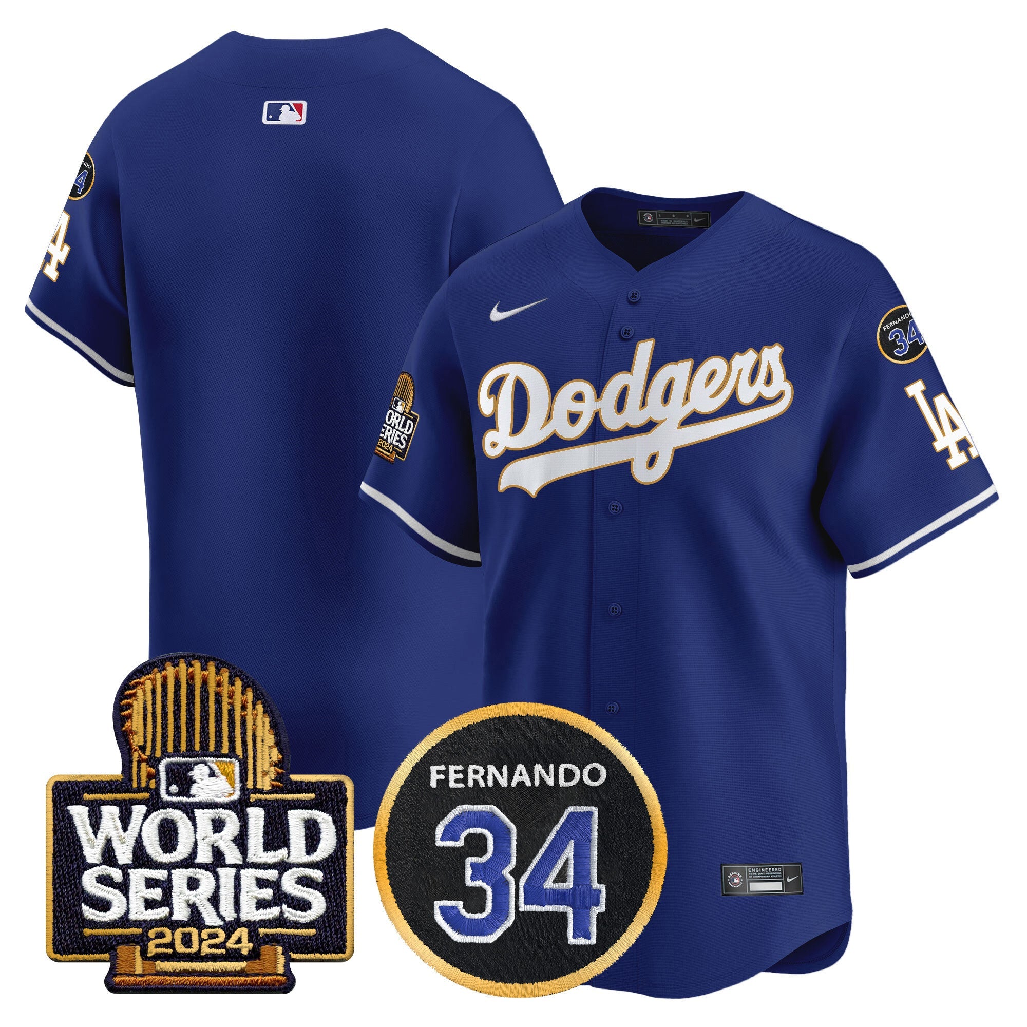 Men’s Fernando Memorial & 2024 World Series Patch Vapor Premier Limited Jersey