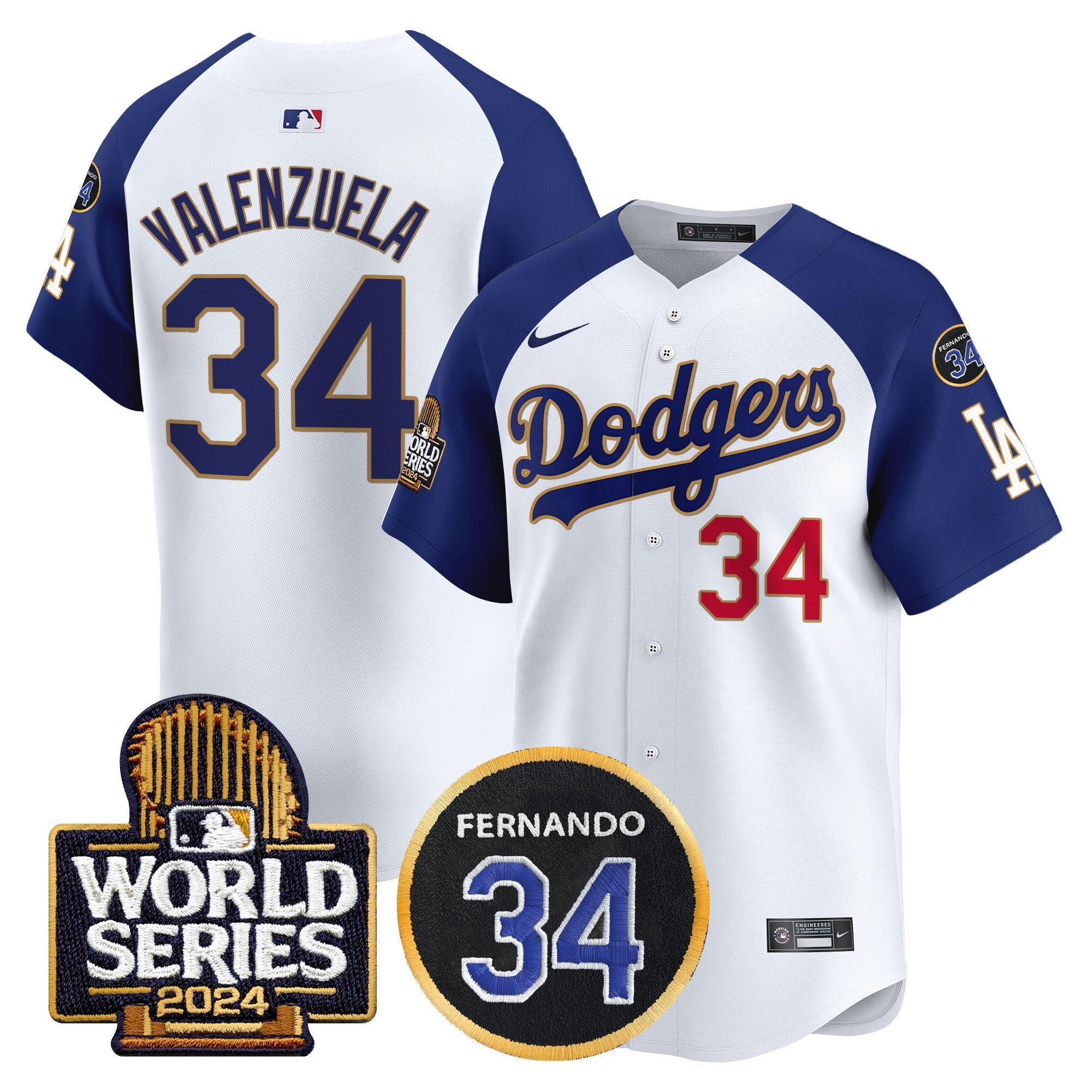 Men’s Fernando Memorial & 2024 World Series Patch Vapor Premier Limited Jersey