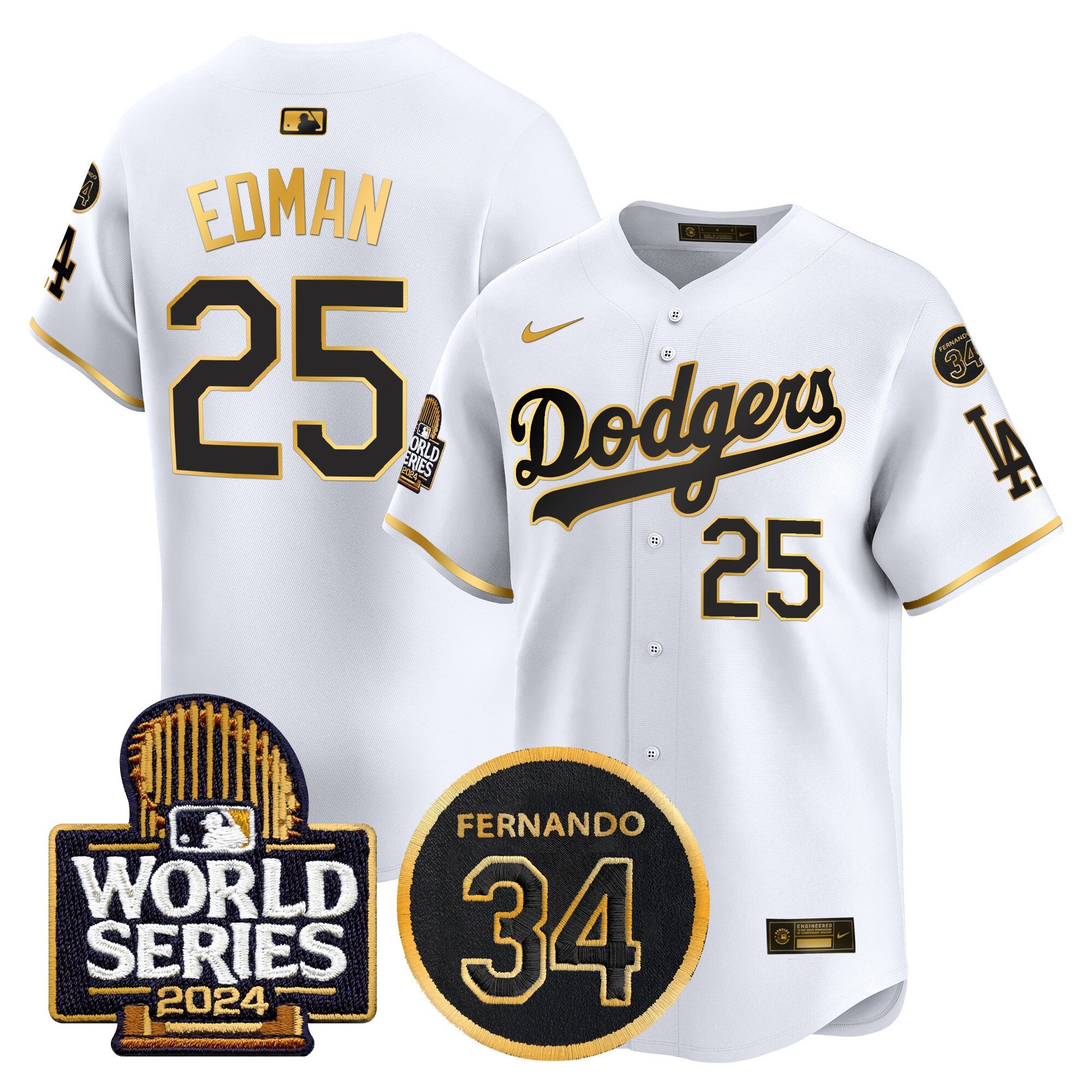 Men’s Fernando Memorial & 2024 World Series Patch Vapor Premier Limited Jersey