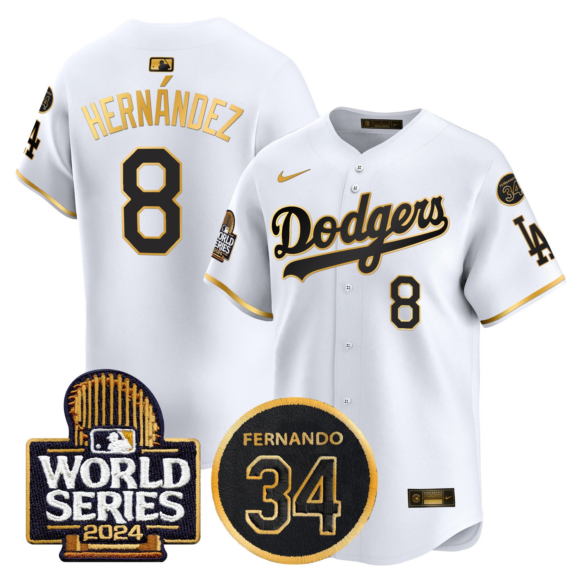 Men’s Fernando Memorial & 2024 World Series Patch Vapor Premier Limited Jersey