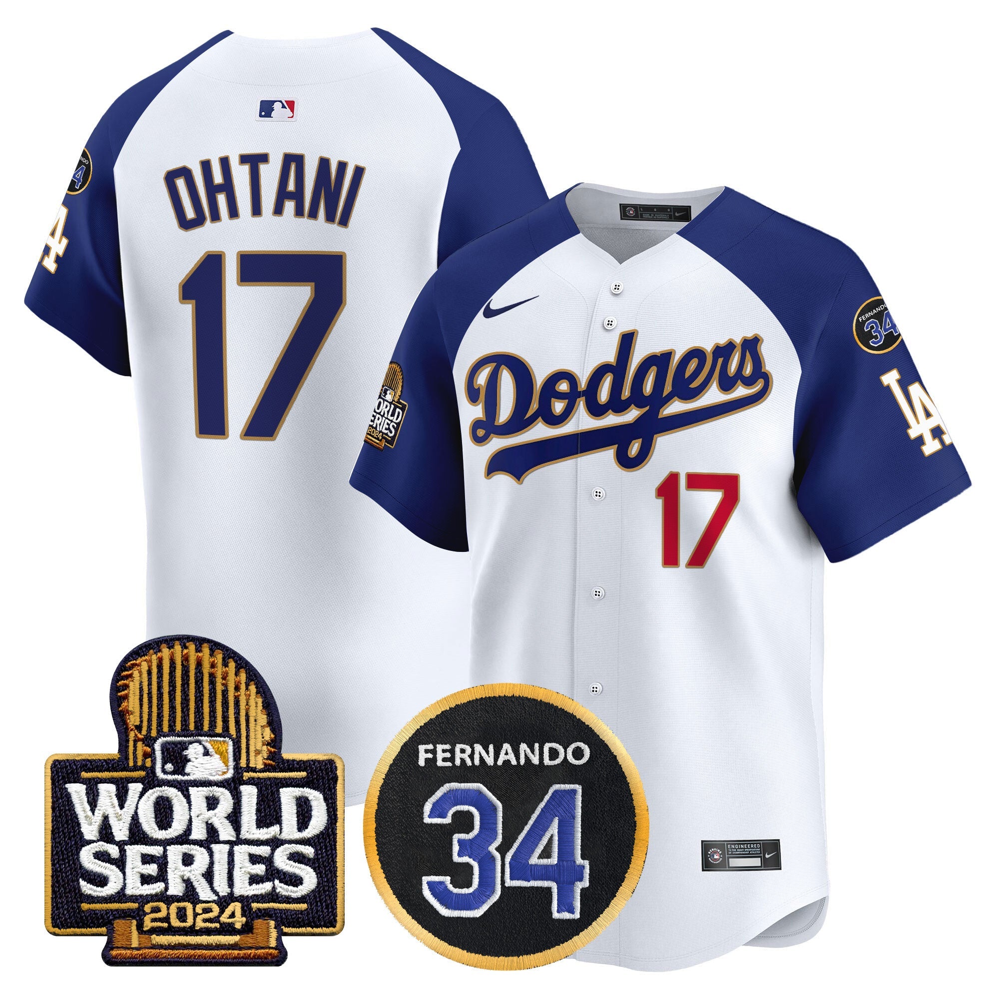 Men’s Fernando Memorial & 2024 World Series Patch Vapor Premier Limited Jersey